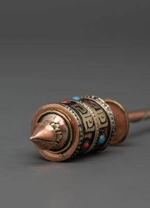 Buddhist Prayer Wheel of Compassion | Handcrafted Mantra Spinner