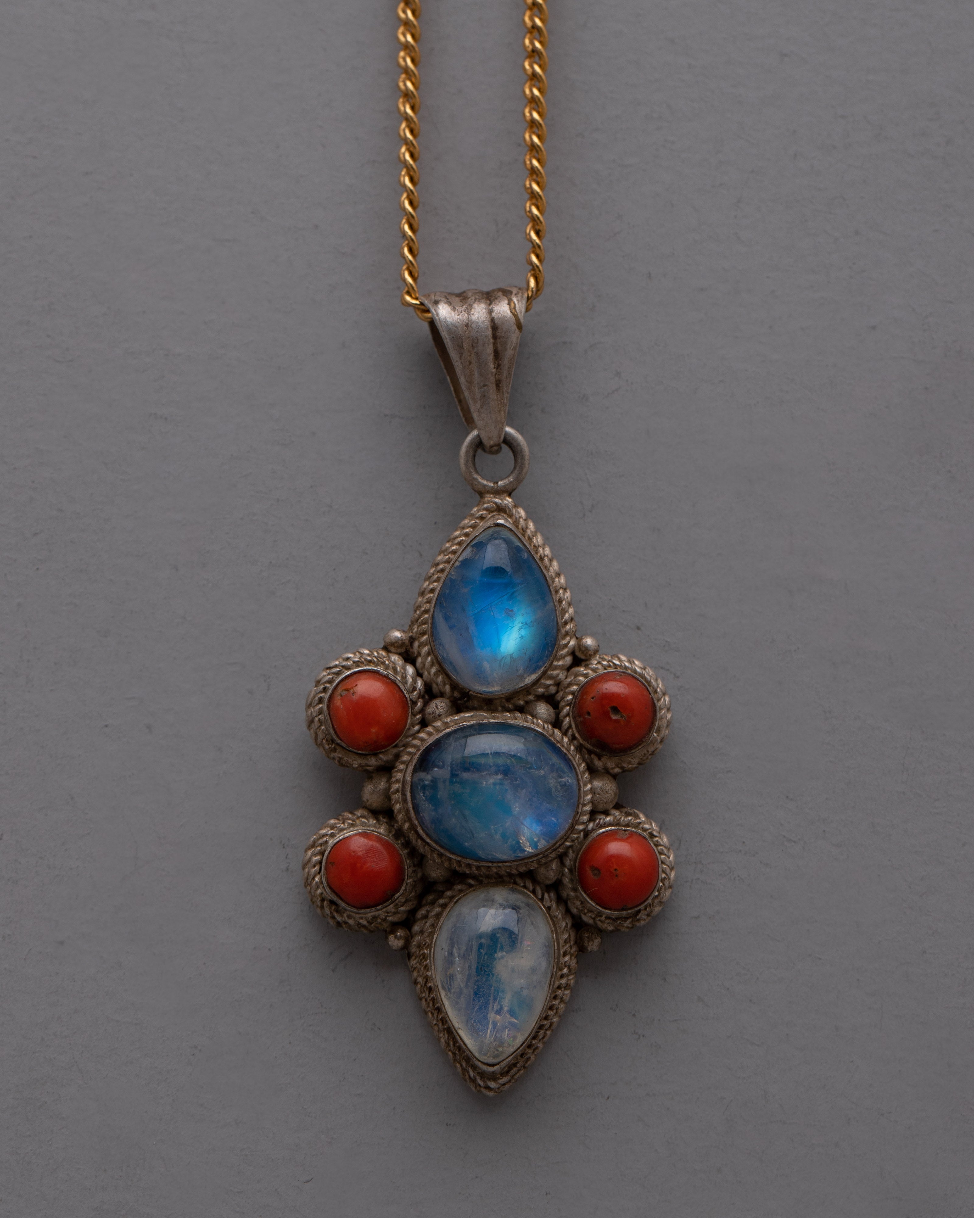 Red Coral Pendant | Artisan Handcrafted Bohemian Jewelry Piece