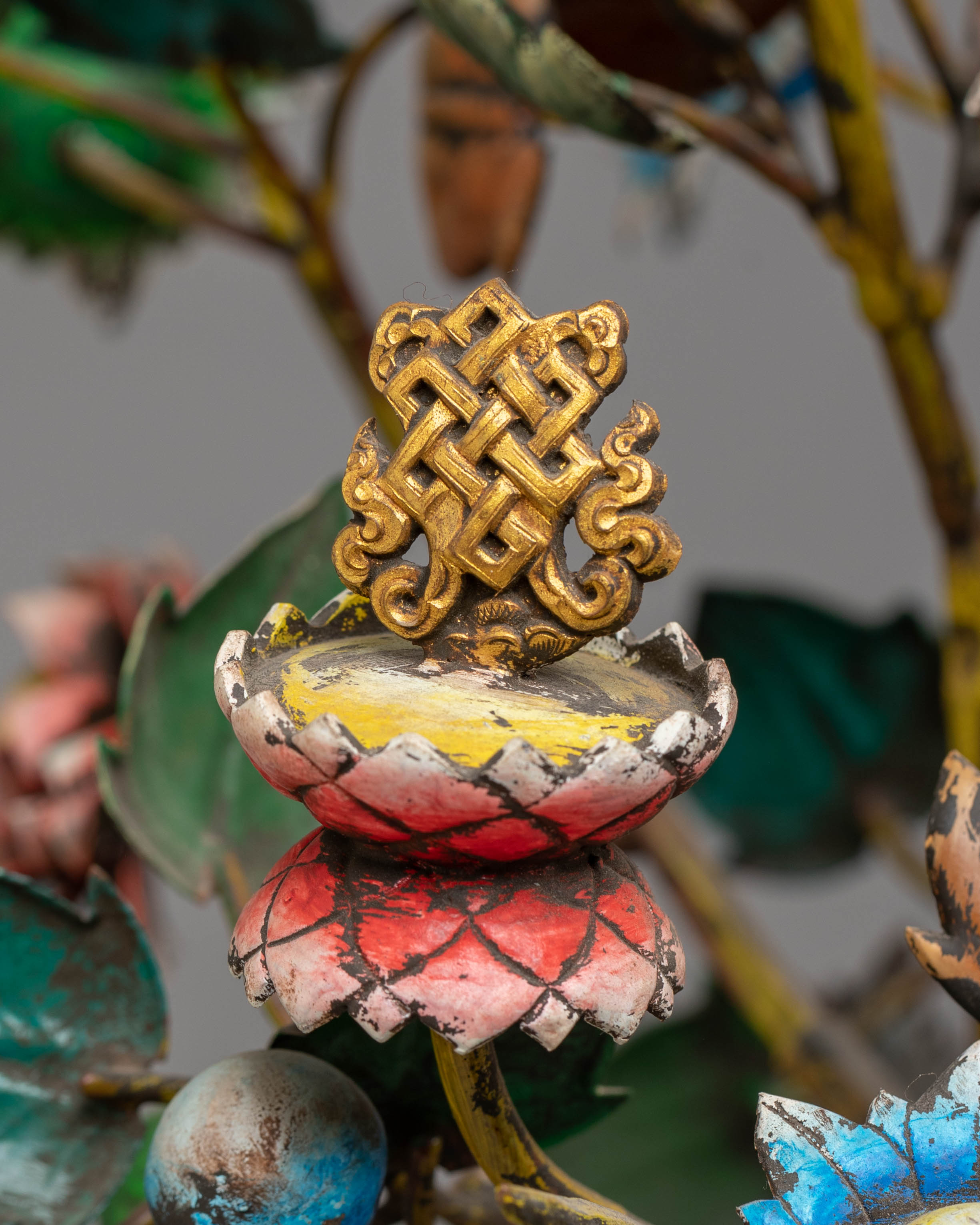 Wish-Fulfilling Seven Jewel Tree | Handcrafted Copper Artwork