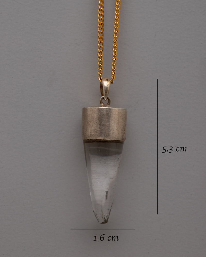 Crystal Point Pendant Stone | Enhancing Natural Beauty with Handmade Excellenc