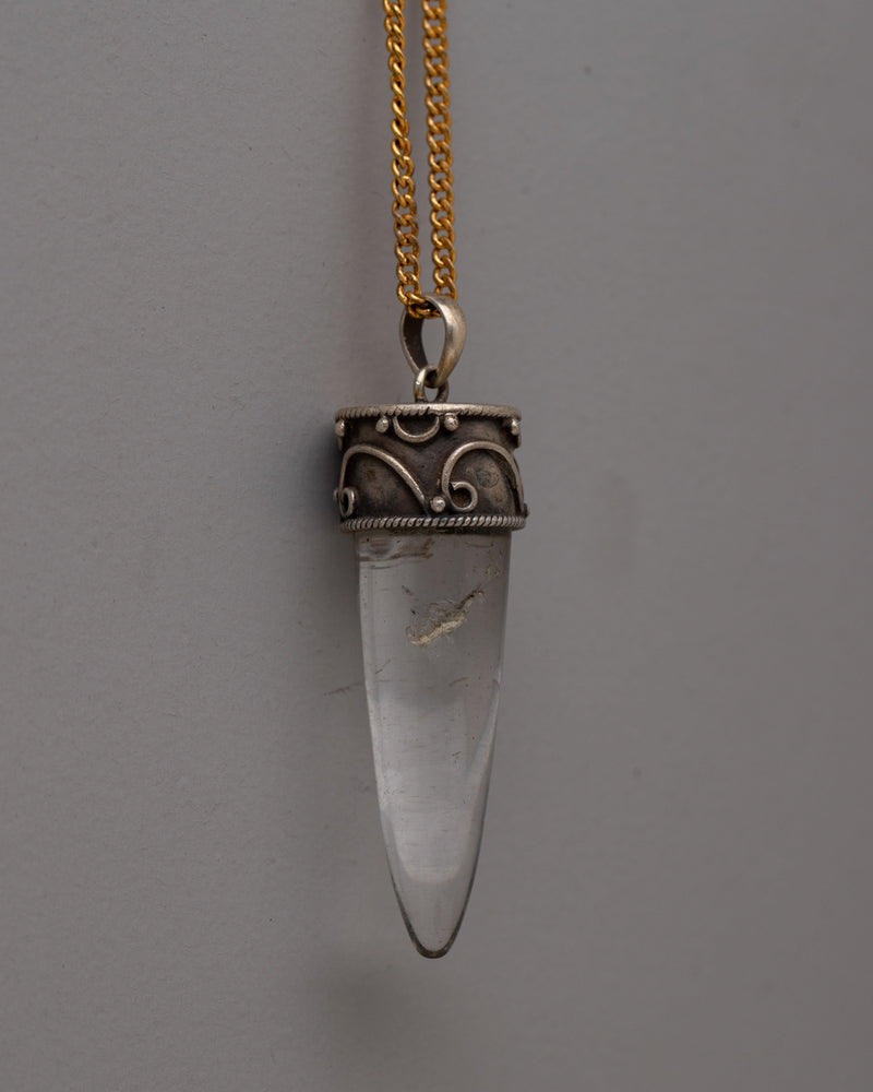 Healing Point Pendant | Sterling Silver with Crystal Stone