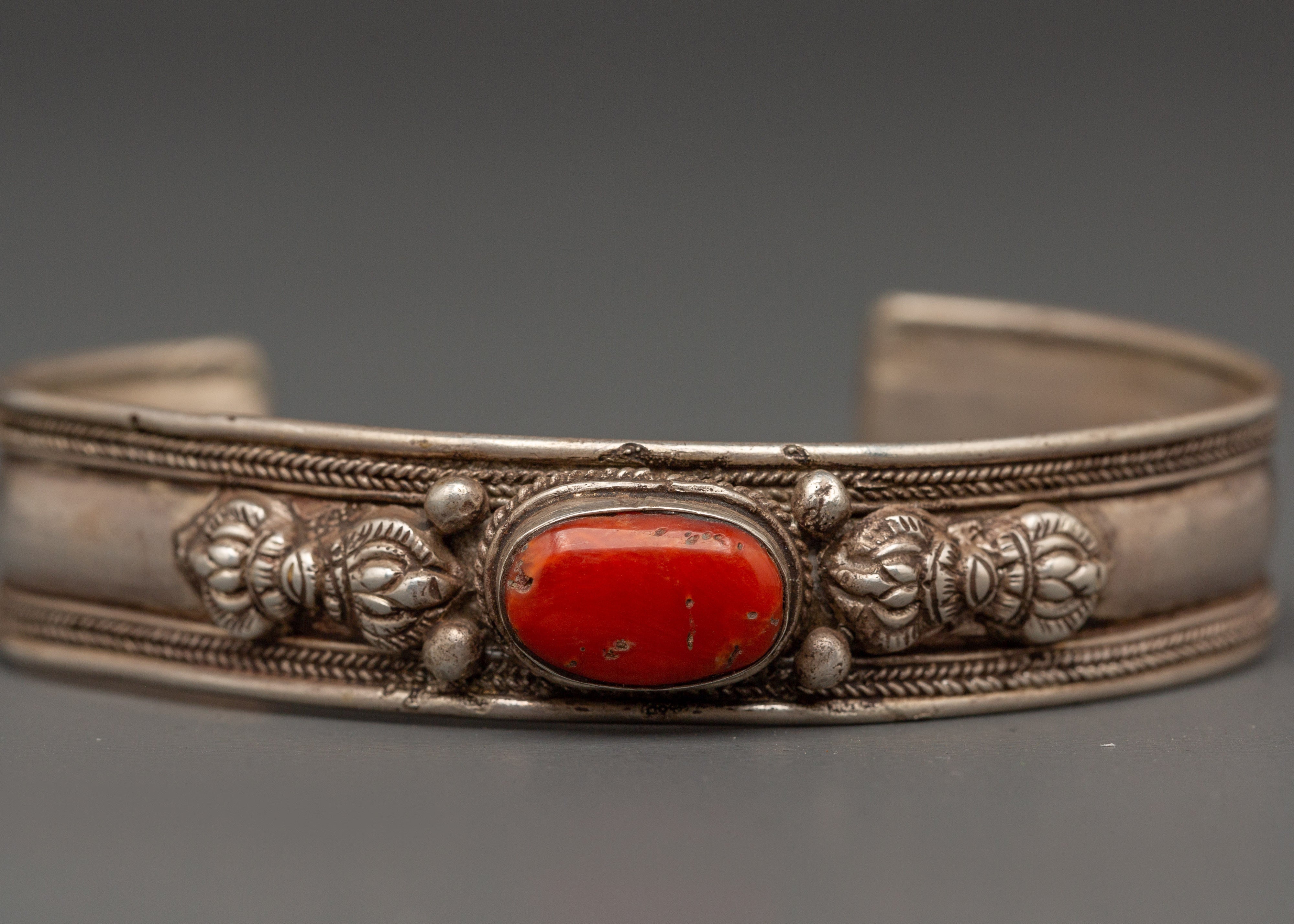 Spiritual Bracelet with Red Turquoise | Himalayan jewelry perfect for meditation