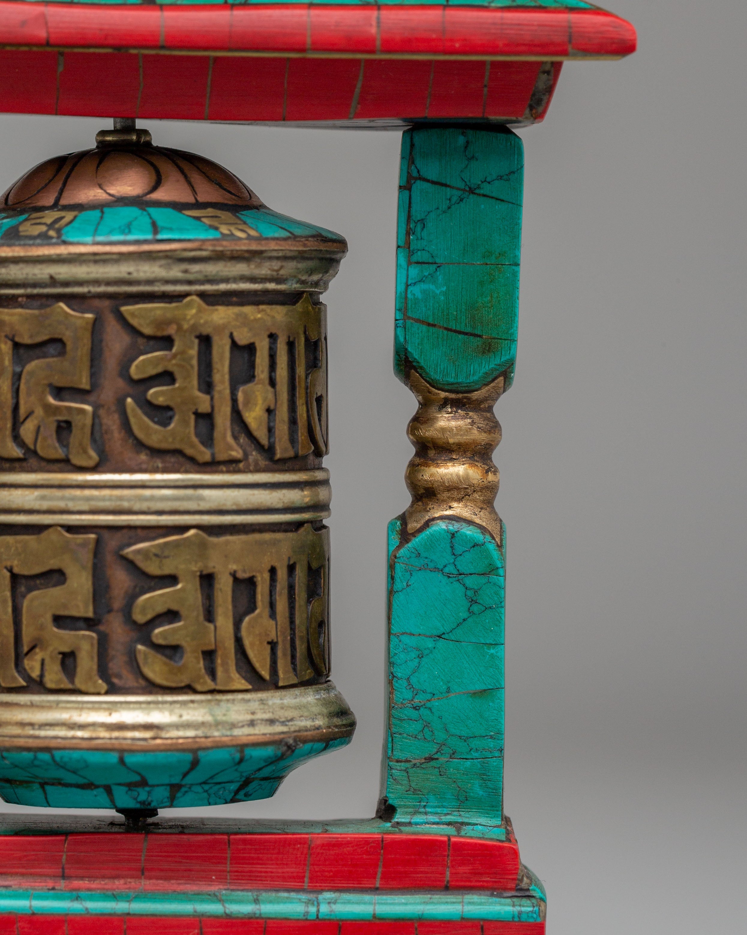 Brass Prayer Wheel for Buddhist Rituals | Tibetan Buddhist Decor