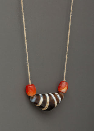 Coral Stone Mala Necklace | Handcrafted Spiritual Beads