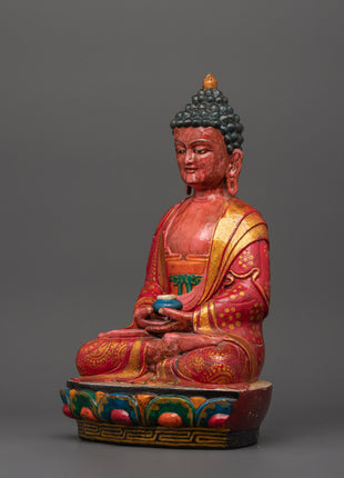 Amitabha Buddha Wooden Statue | Symbol of Infinite Light & Wisdom
