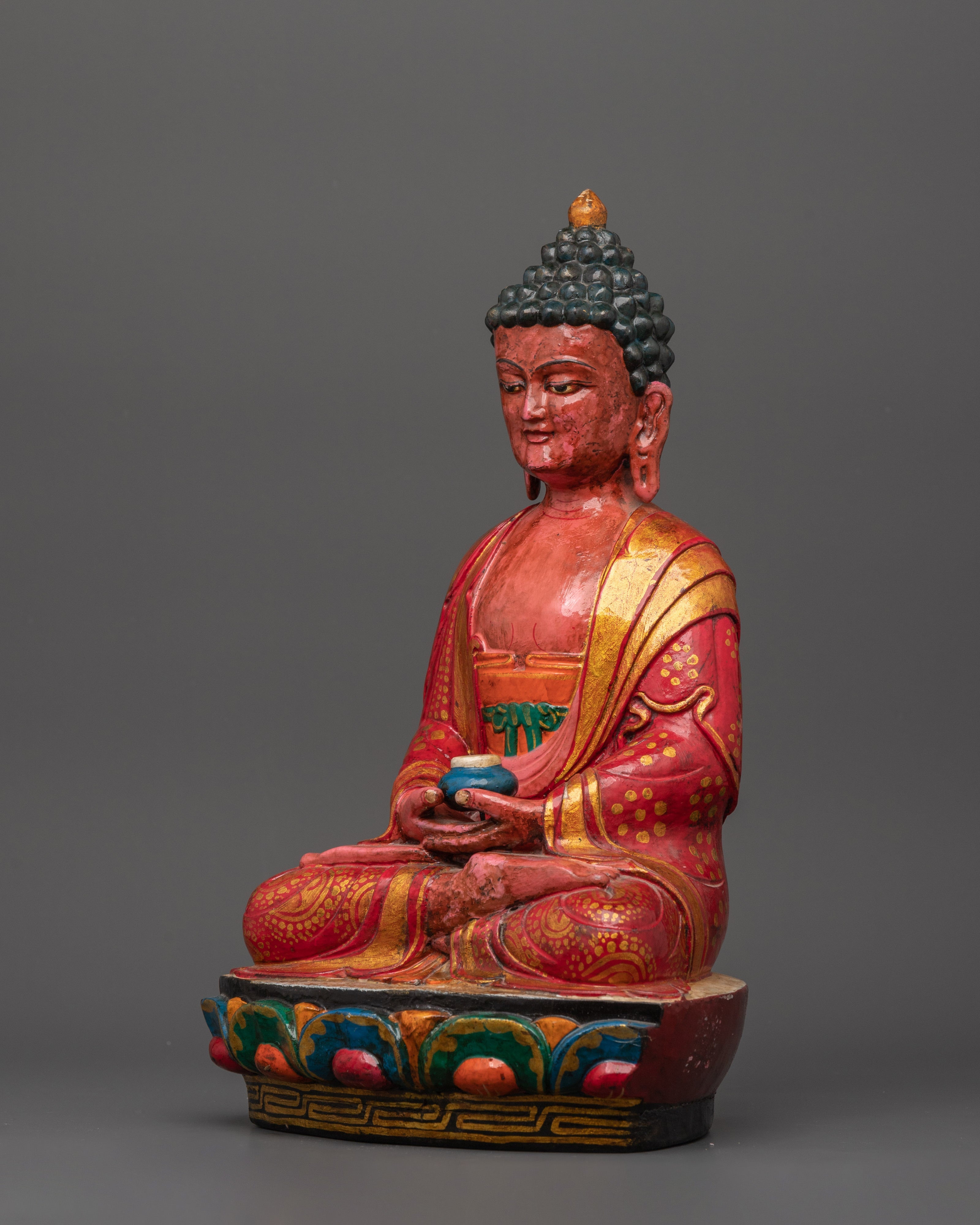 Amitabha Buddha Wooden Statue | Symbol of Infinite Light & Wisdom