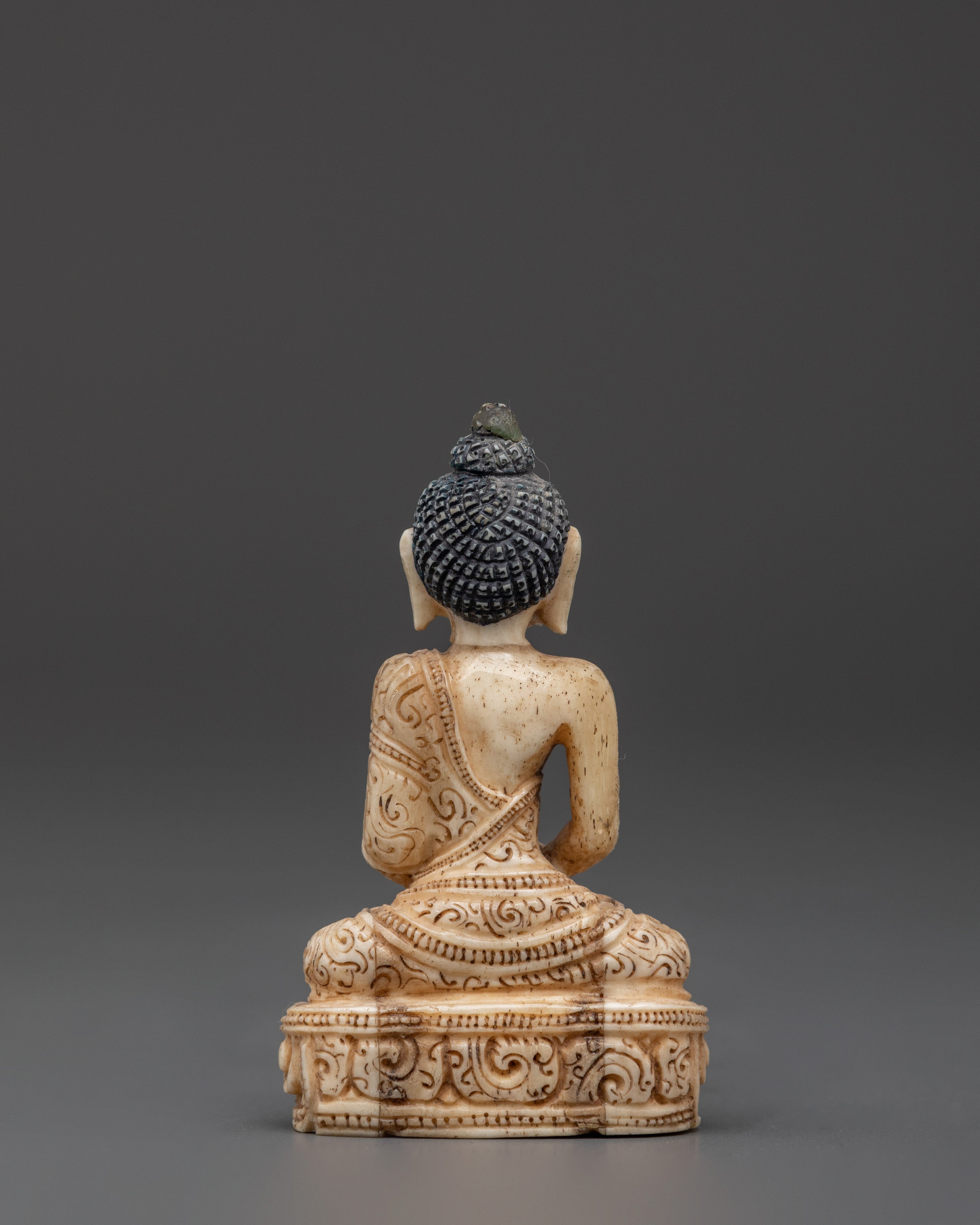 Ethically Sourced Yak Bone Amitabha Buddha Statue | Buddhist Altar Sculpture