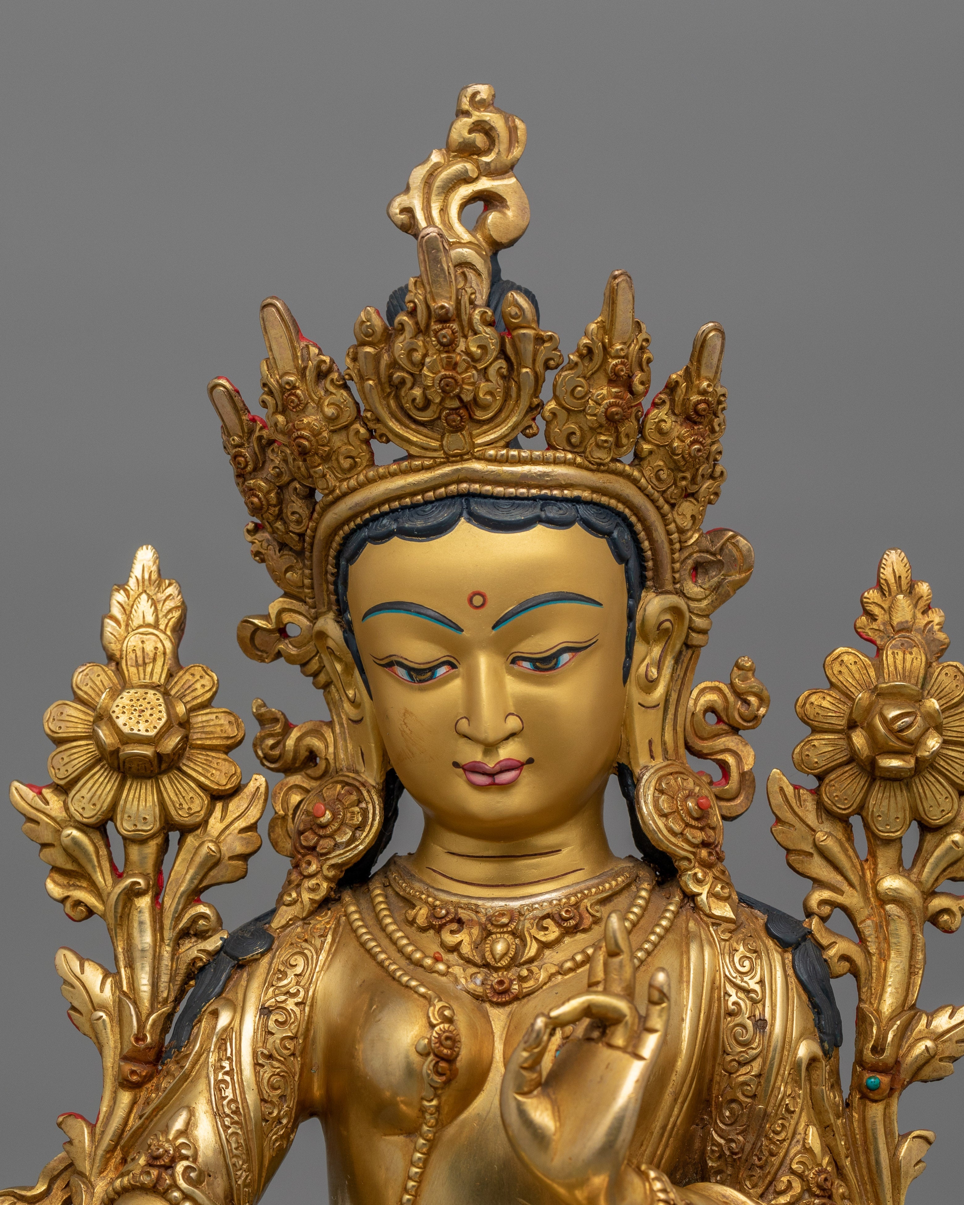 Green Tara Protector Deity Statue | Divine Feminine Artwork