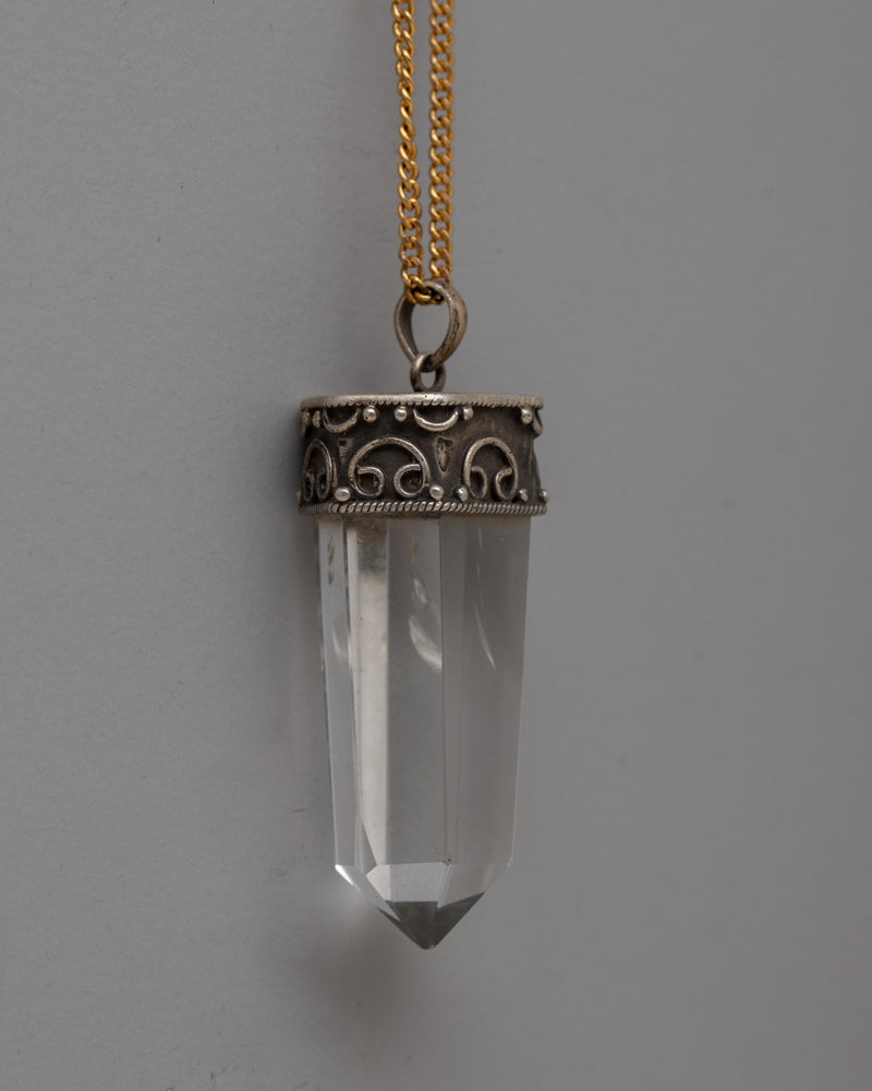 Sterling Silver Crystal Pendant | Elegant Jewelry for Everyday Glamour and Spiritual Connection