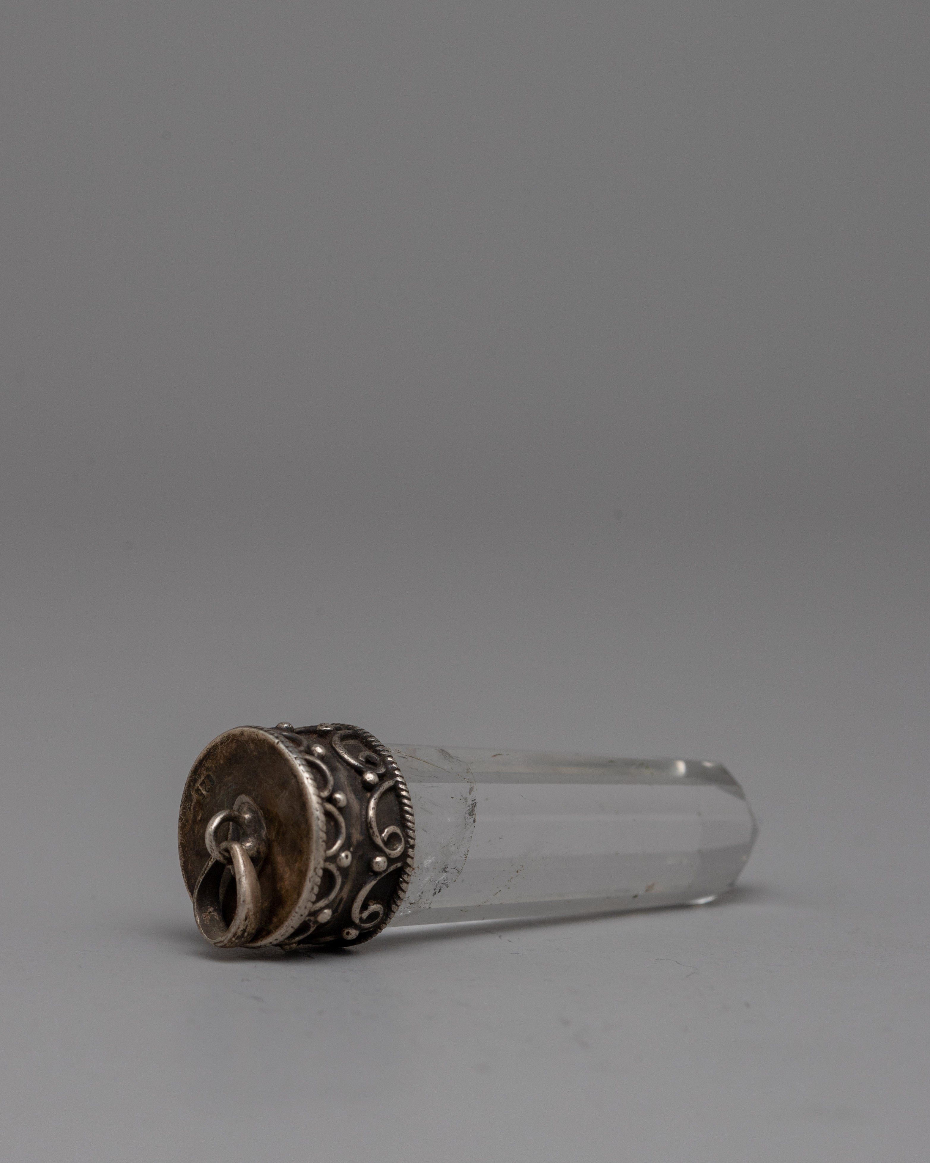 Silver Crystal Art Deco Pendant | Elegant Jewelry for Spiritual Connection and Timeless Style