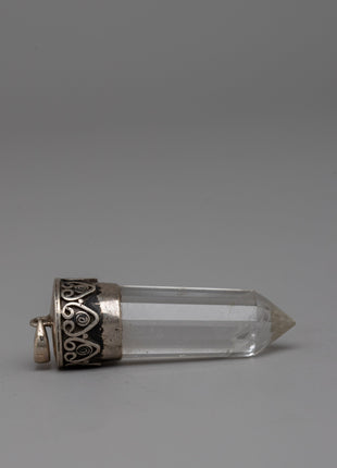 Sterling Silver Crystal Point Pendant | Gemstone Necklace for Spiritual Growth and Healing Energy