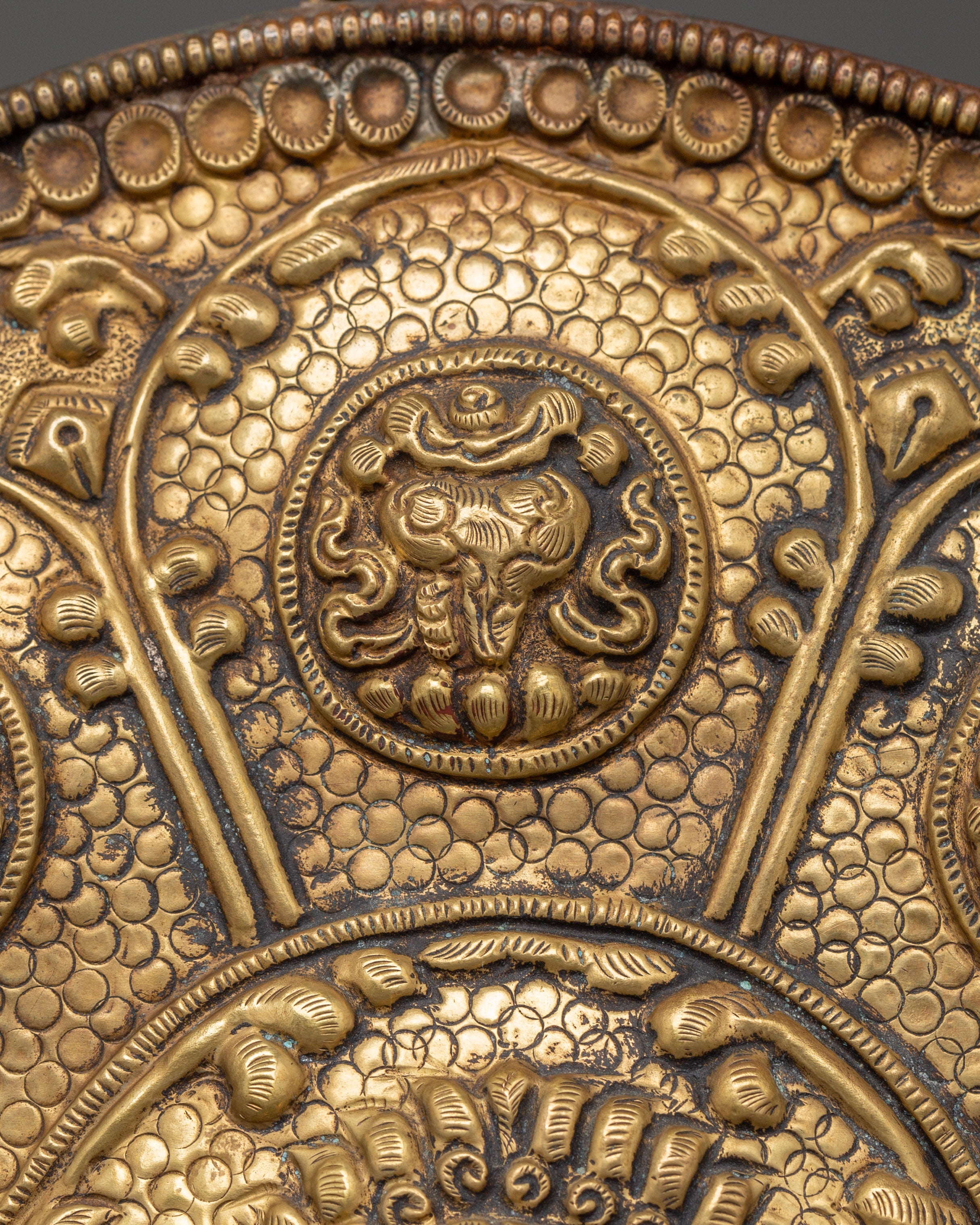 Brass Wall Hanging with Mahakala | Protection and Blessing