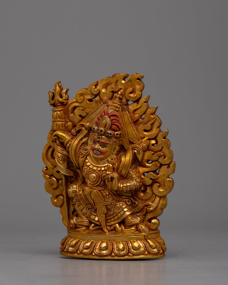 Copper Statue Mahakala | Sculpture of the Wrathful Protector Deity for Elegant Home Decor