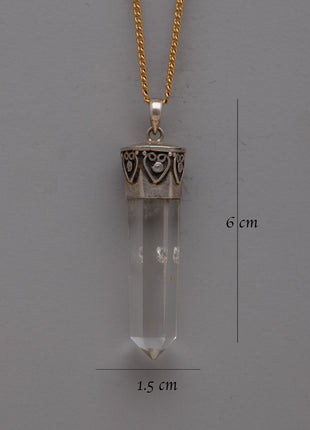Sterling Silver Crystal Pendant | Unique Jewelry for Meditation and Mindfulness