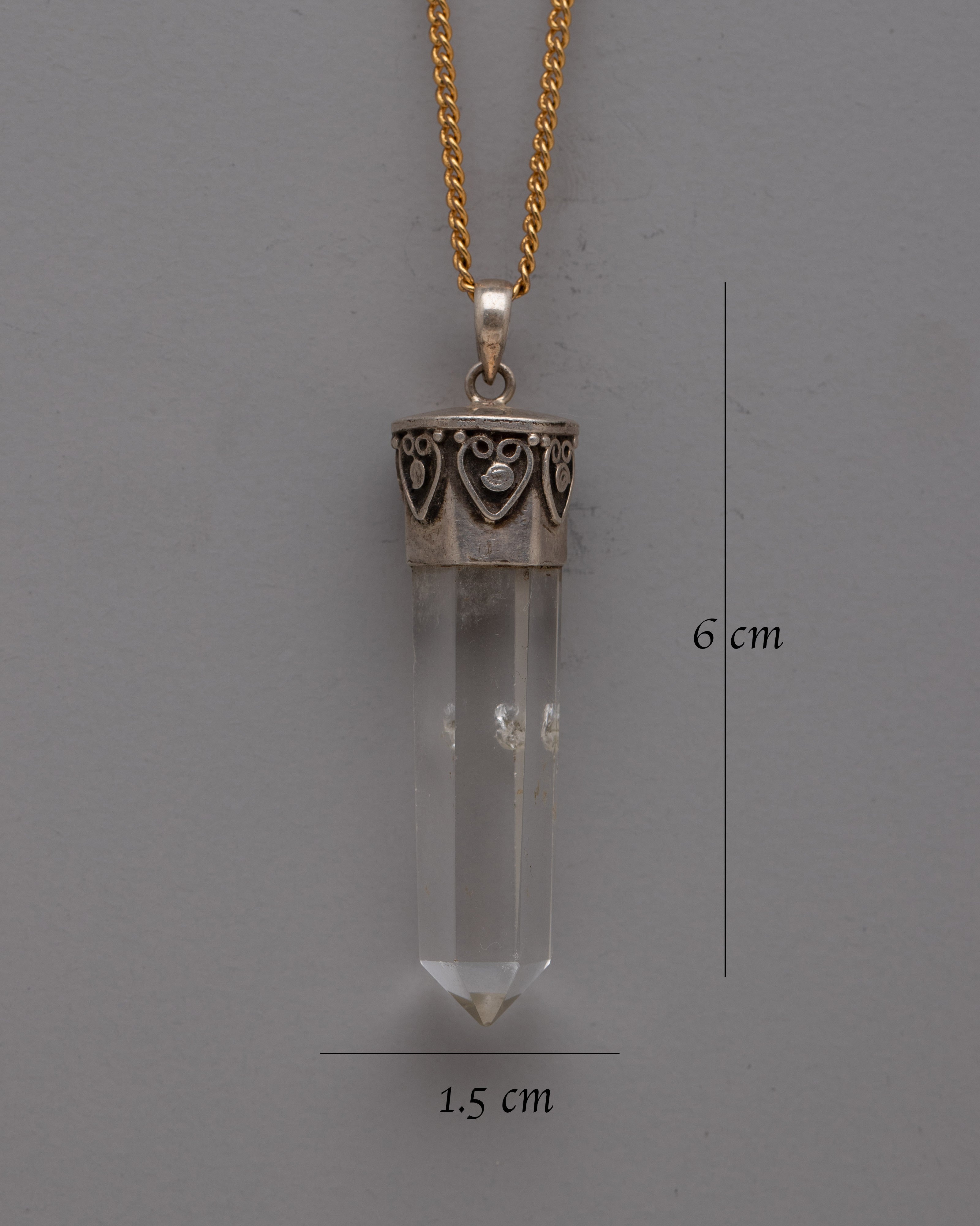 Sterling Silver Crystal Pendant | Unique Jewelry for Meditation and Mindfulness