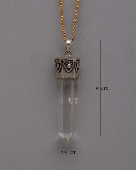 Sterling Silver Crystal Pendant | Unique Jewelry for Meditation and Mindfulness