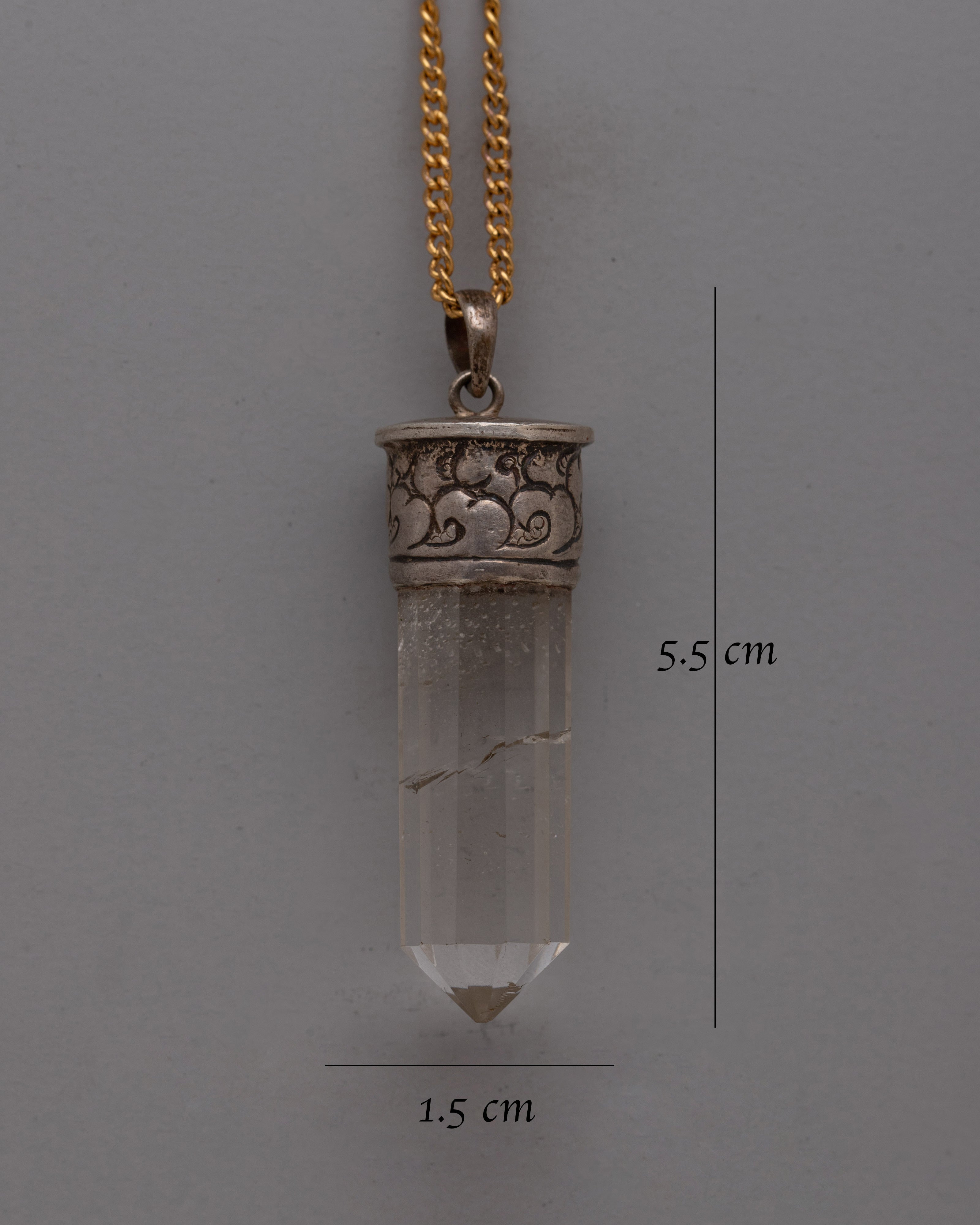 Crystal Pencil Pendant | Luck and Prosperity Jewelry Boho Style