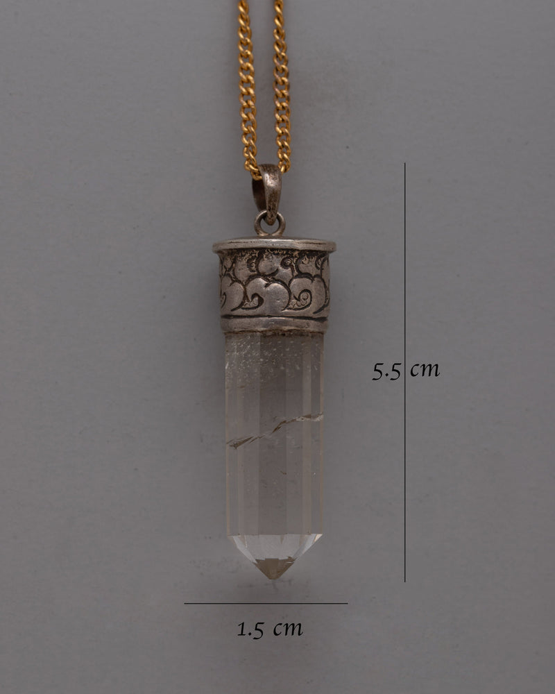 Crystal Pencil Pendant | Luck and Prosperity Jewelry Boho Style