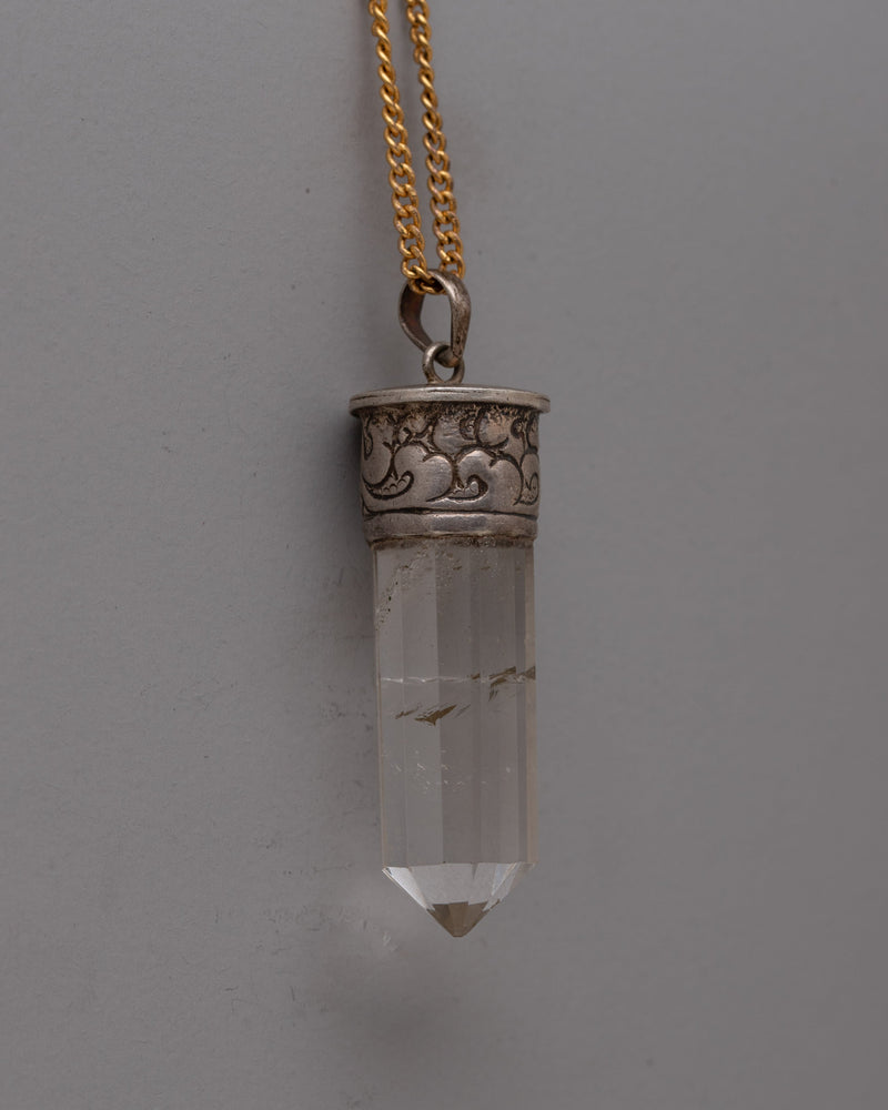 Crystal Pencil Pendant | Luck and Prosperity Jewelry Boho Style