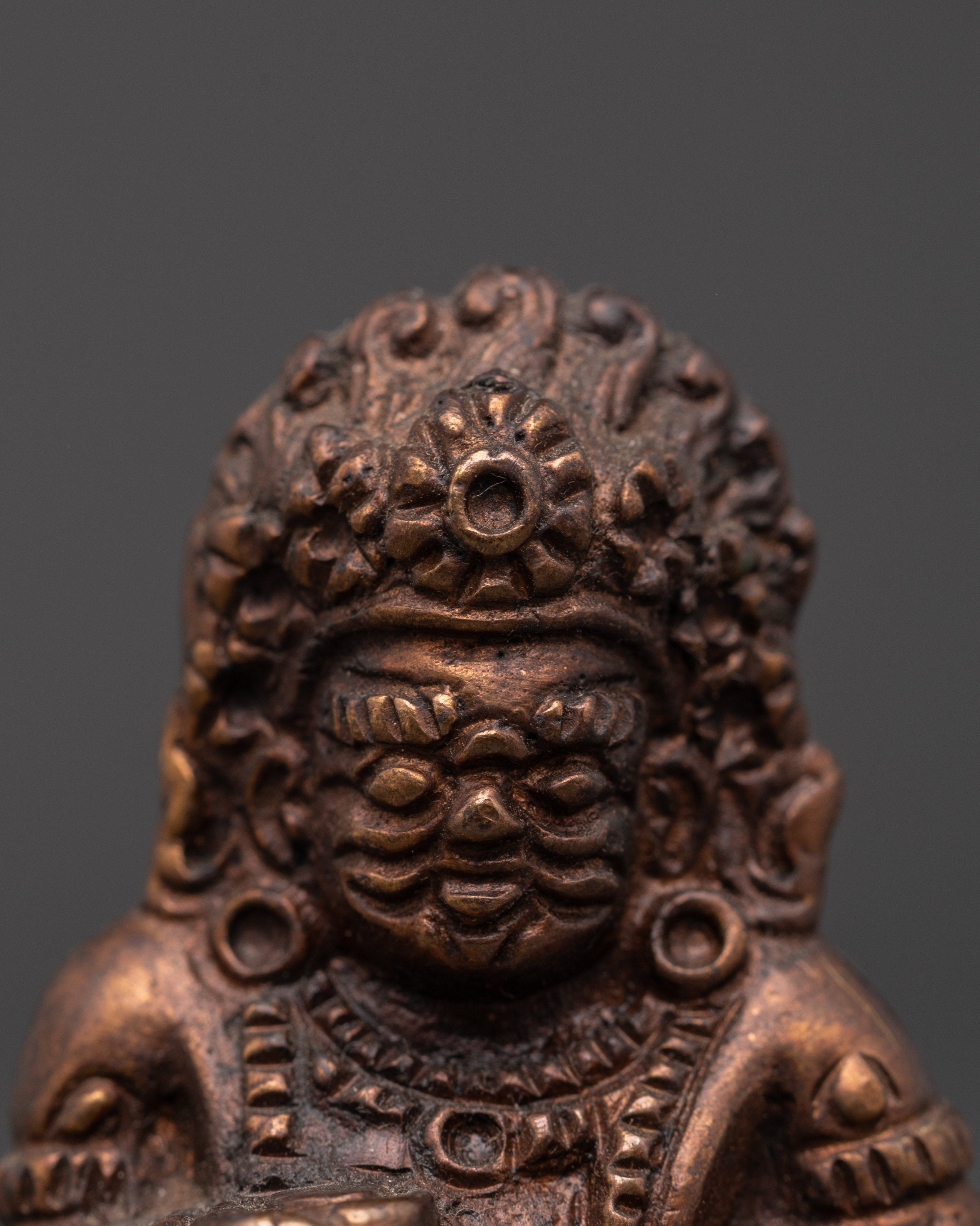 Black Dzambala Iron Statue | Tibetan Buddhist Deity of Wealth