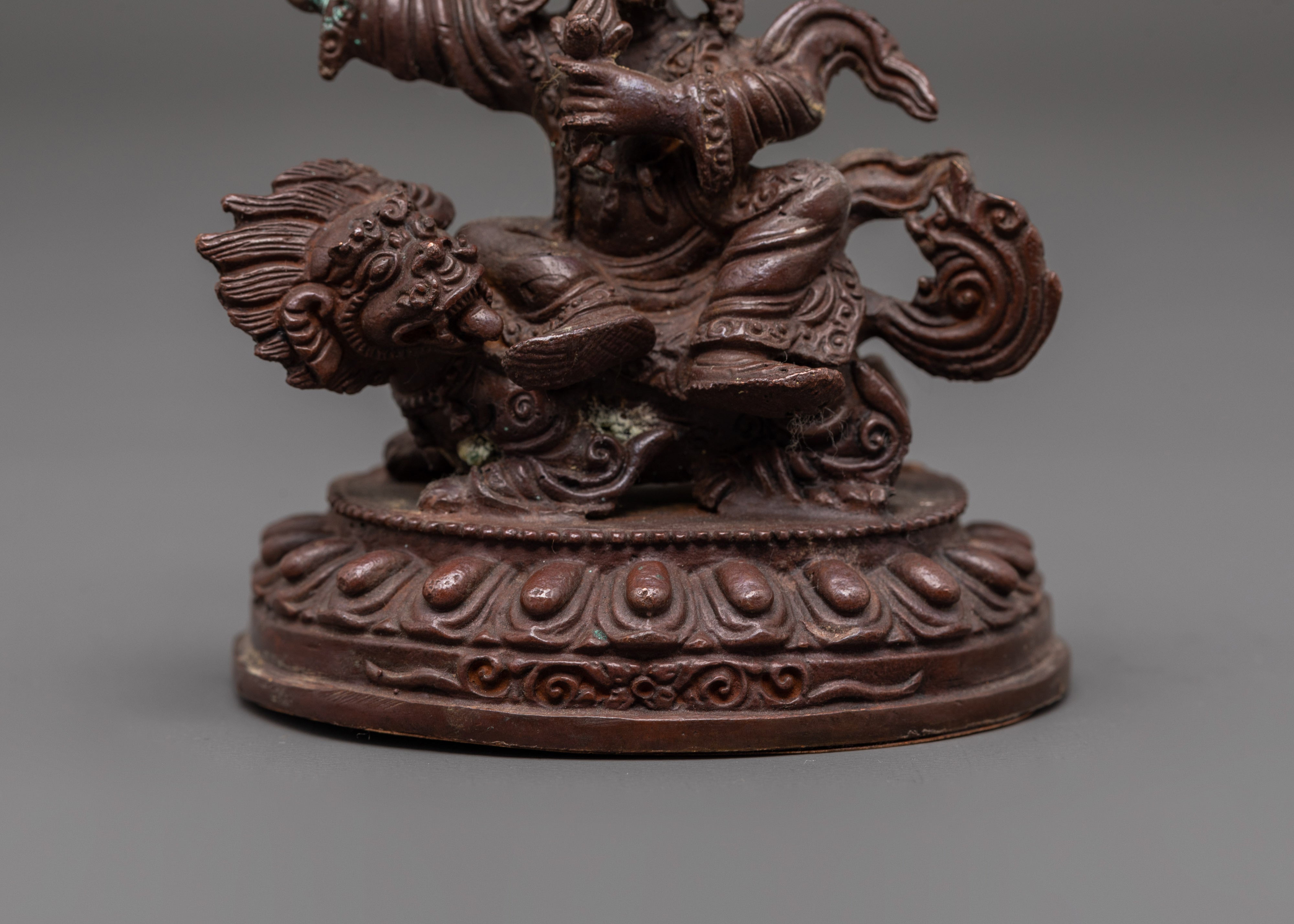Protector Deity Dorje Legpa Statue | Tibetan Oxidized Copper Ritual Sculpture