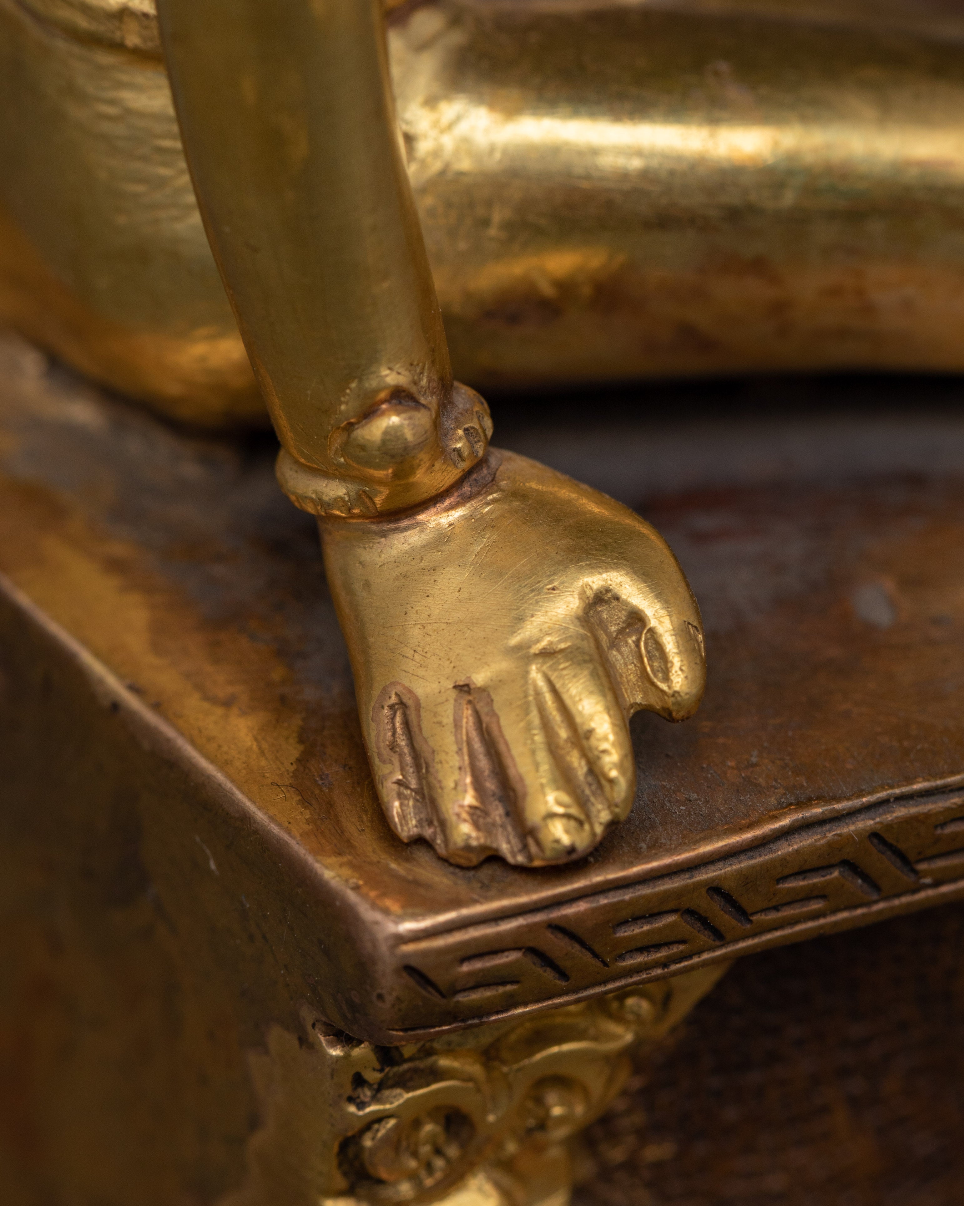 Lord Indra Statue | Gold-Plated Copper Indra Deity Sculpture