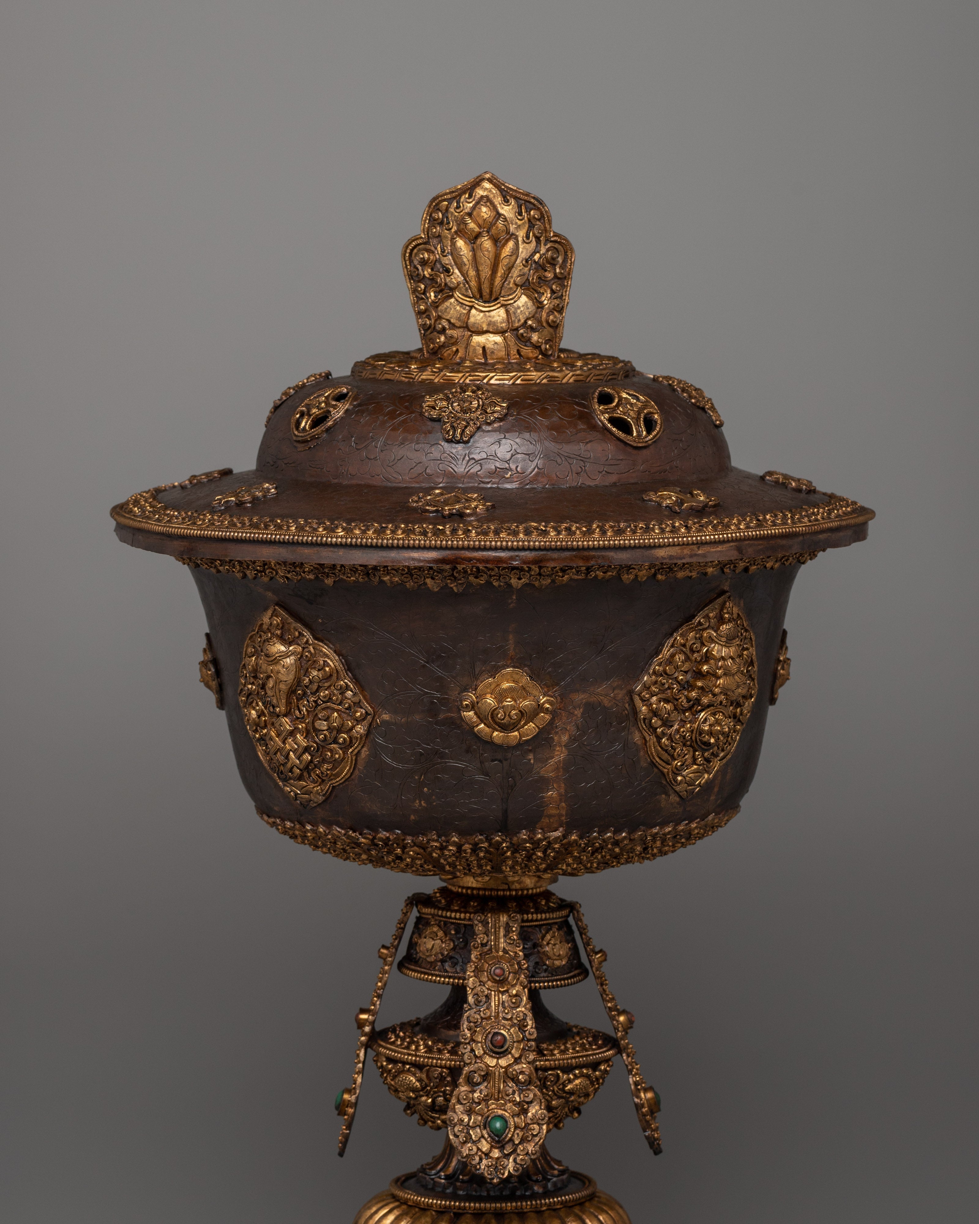 Traditional Tibetan Copper Made Butter Lamp | A Sacred Offering Light