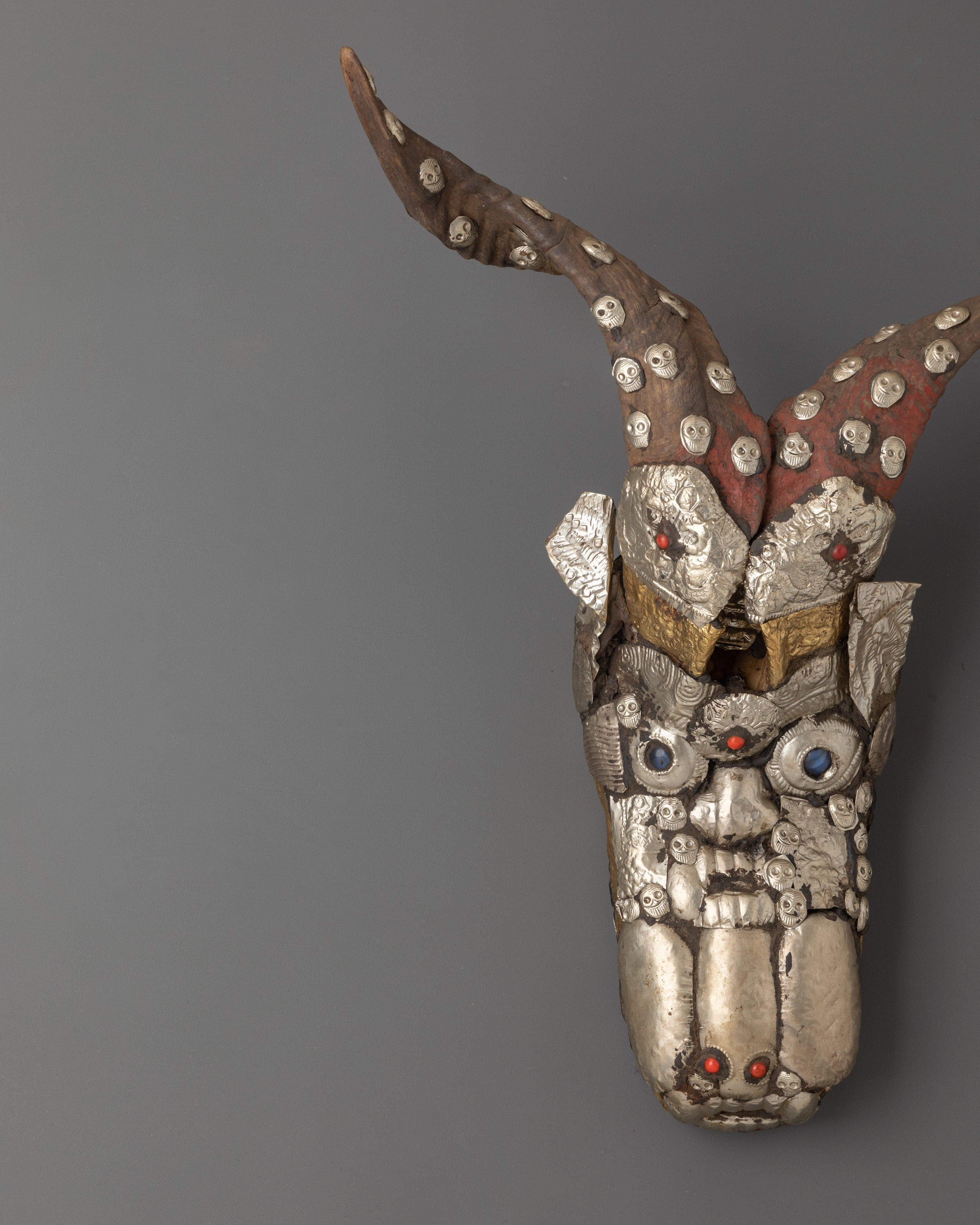 Tibetan Horned Copper Animal Wall Hanging Decor | Handcrafted Spiritual Wall Art