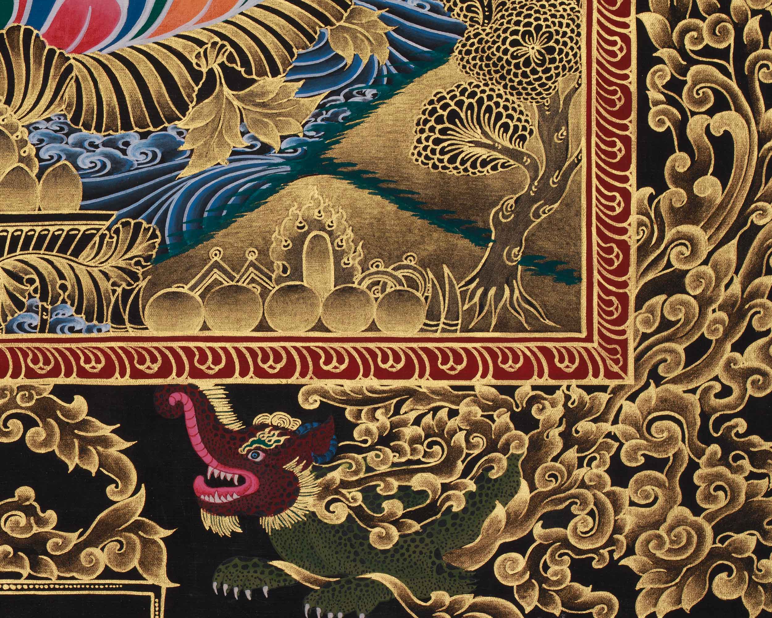 Bodhisattva Green Tara Art | Goddess of Compassion and Protection in Paubha Style