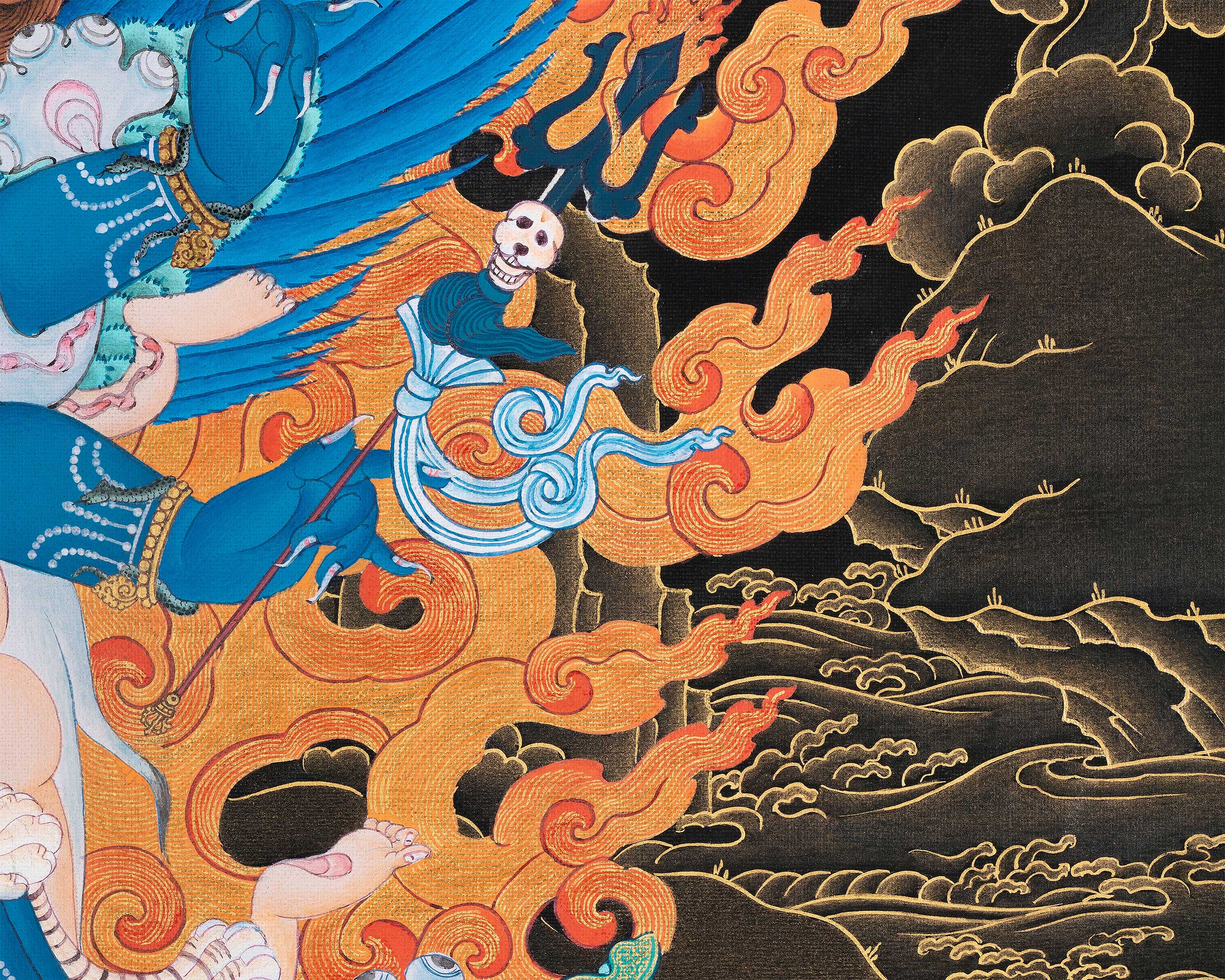 Vajrakilaya with Consort Canvas Print | Fierce Tantric Deity of Transformation
