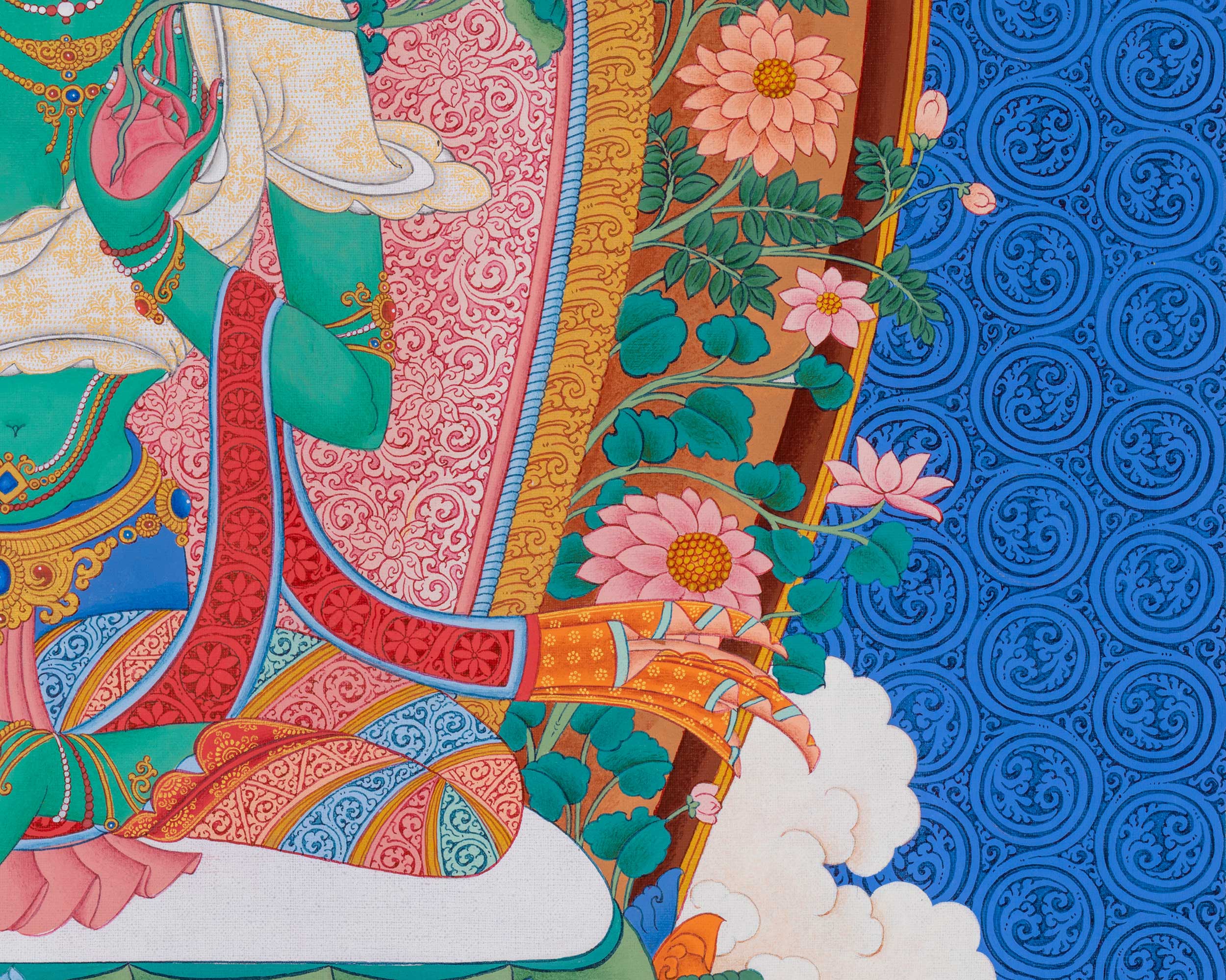 Exceptional Green Tara Thangka from Enlightenment Studio