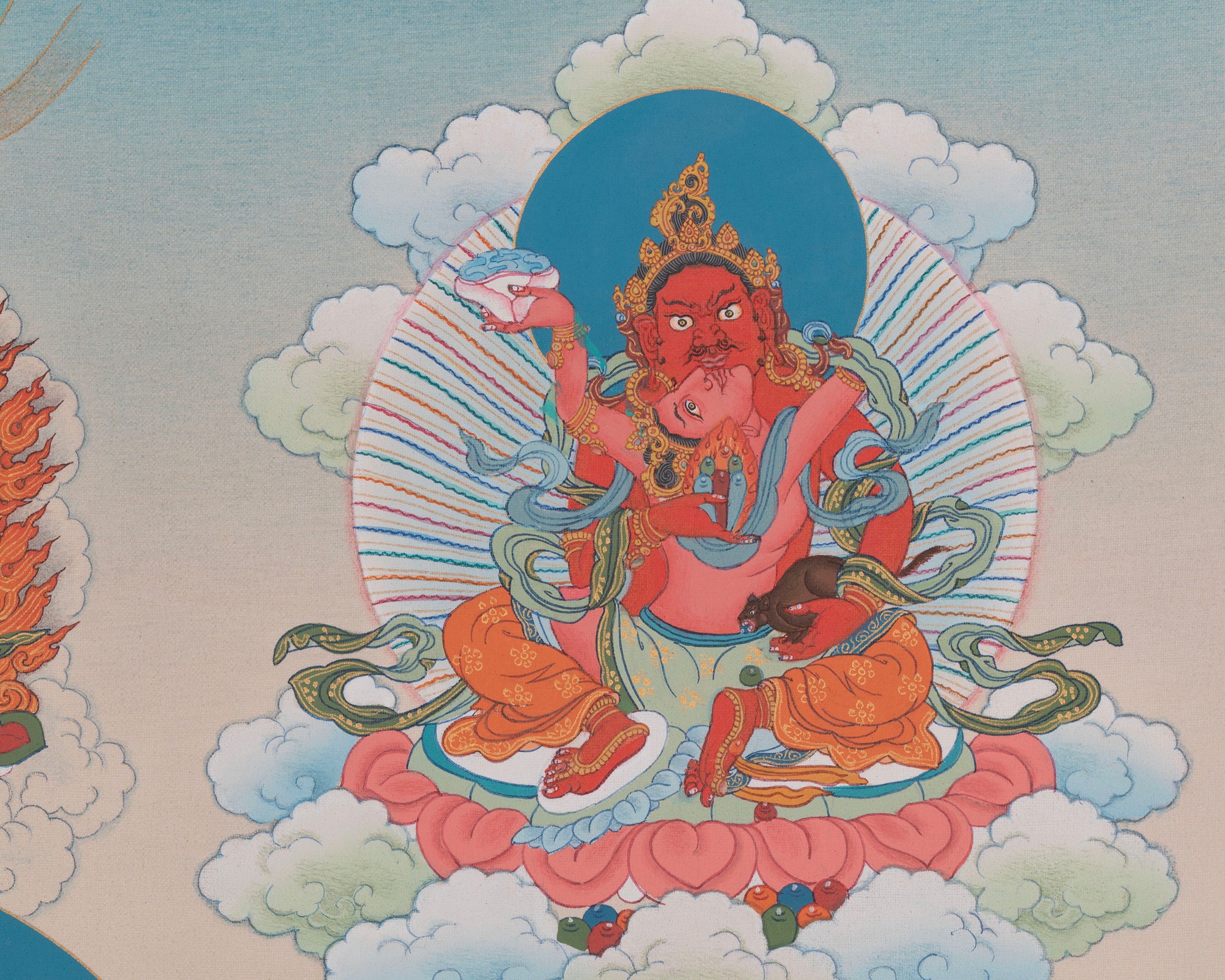 Namtoshe Tibetan Art | Wealth Deities Sacred Thangka | Home Decor