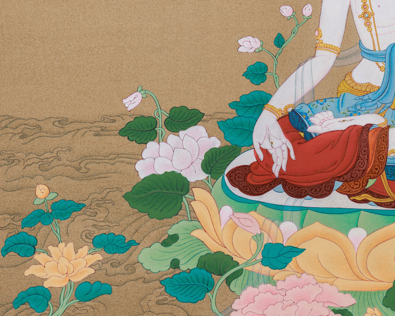 Extra-ordinary White Tara Thangka Painting