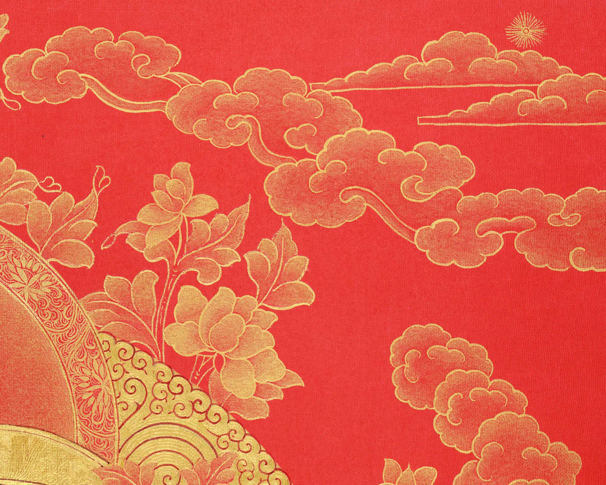 Gold Painted White Tara Thangka