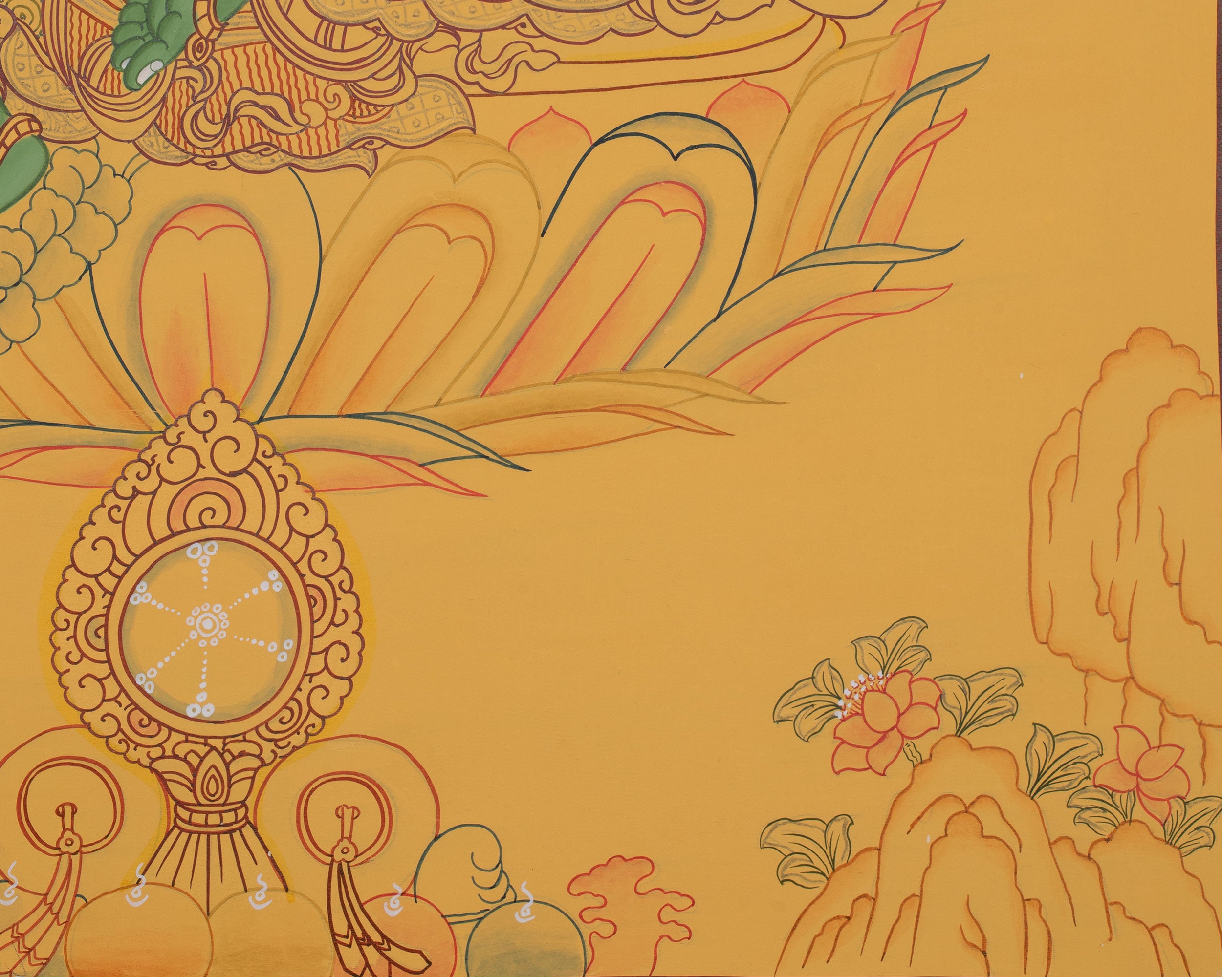 Mother of Liberation, Green Tara Thangka | Female Buddhist Deity