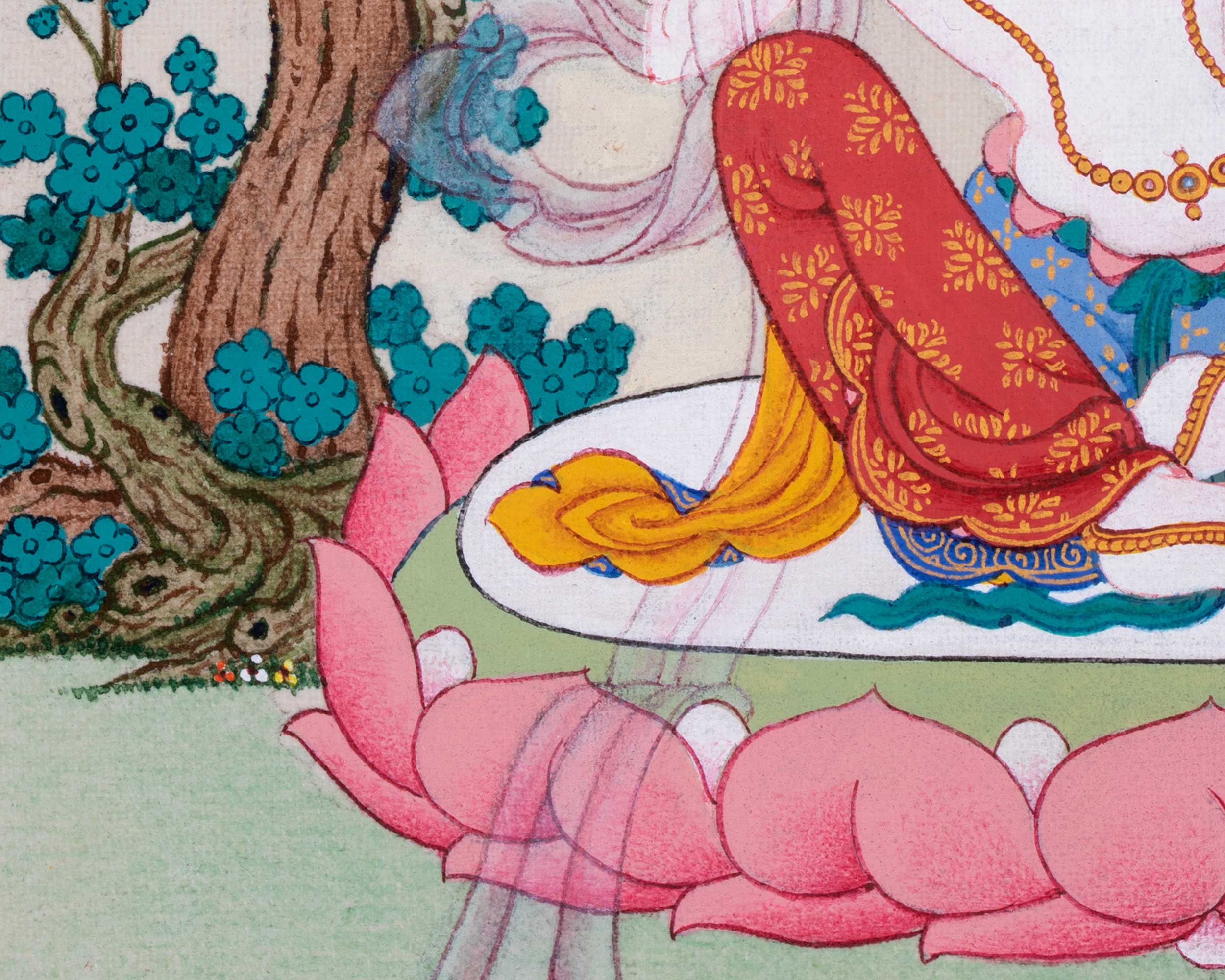 Small Sukhasiddhi Thangka | Buddhist Hand Painted Art | Religious Gift Ideas