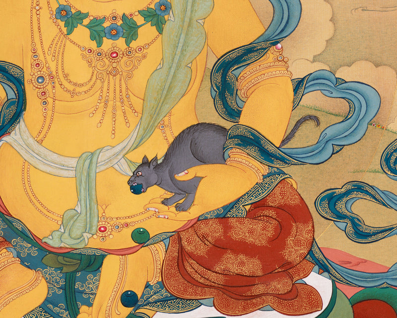 Exquisite Wealth Deity Dzambhala Thangka | Himalayan Art