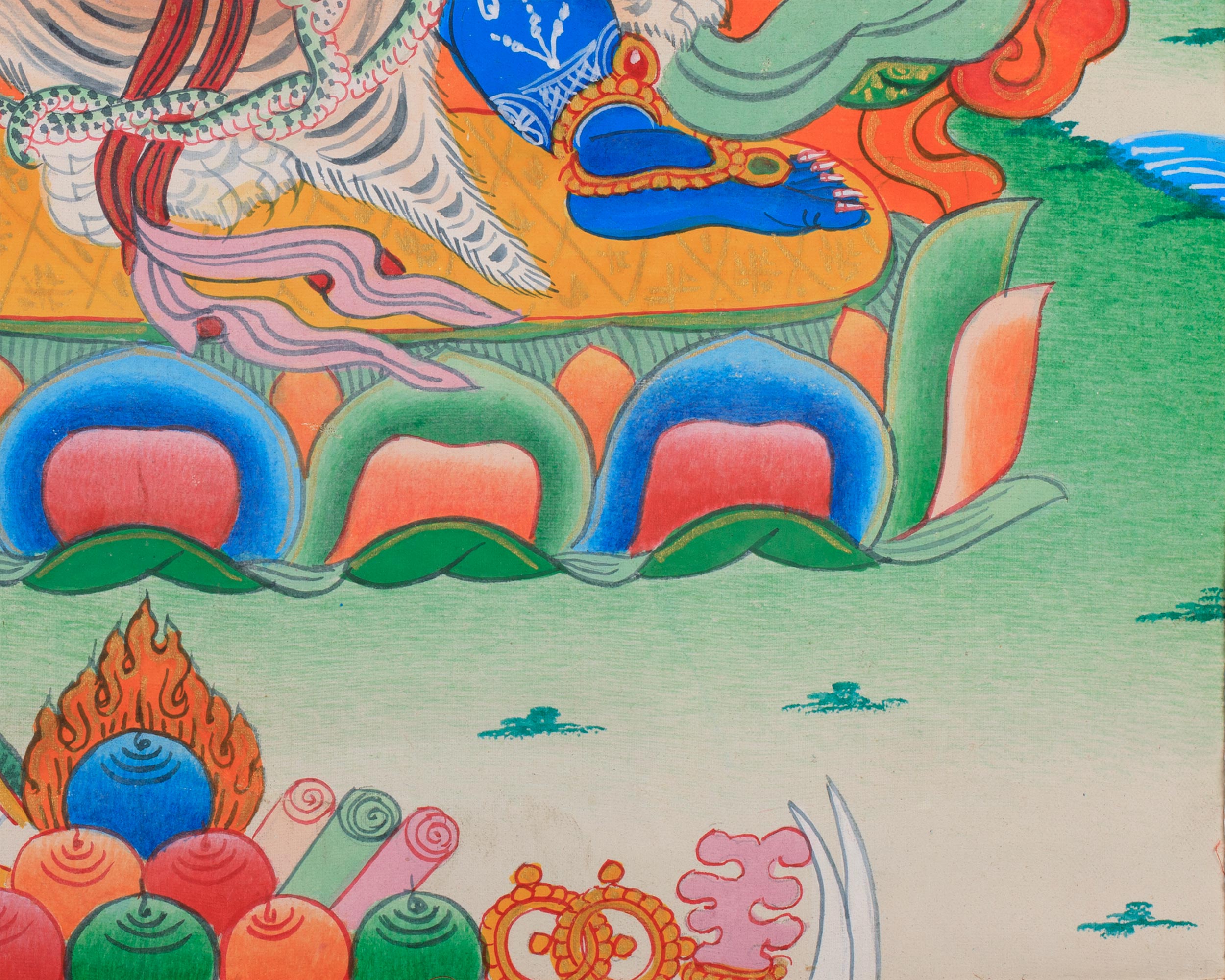 Bodhisattva Vajrapani Thangka | Wrathful Protector Deity Art