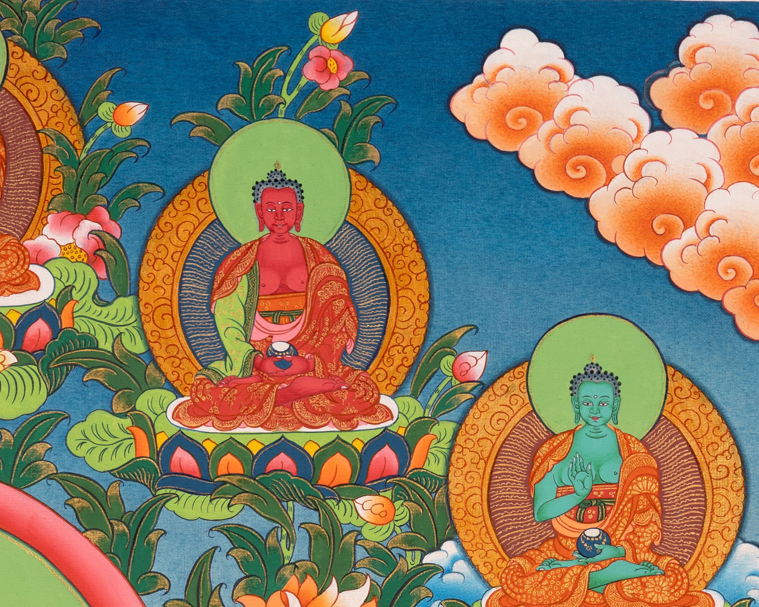 Thangka of Longevity Deity White Tara | Tibetan Goddess of Healing