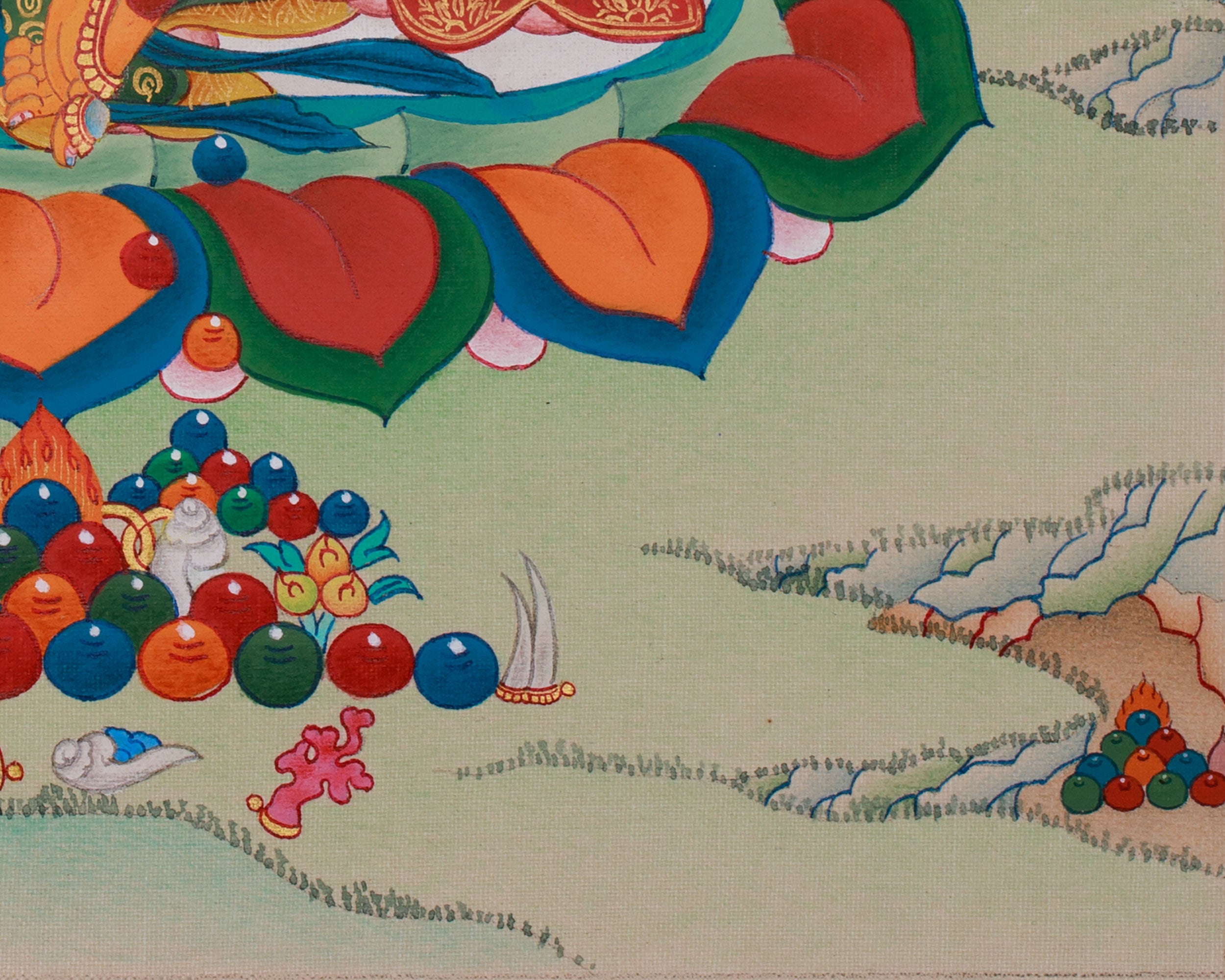 Thangka of Dzambhala | The Buddha of Wealth, Prosperity, and Abundance
