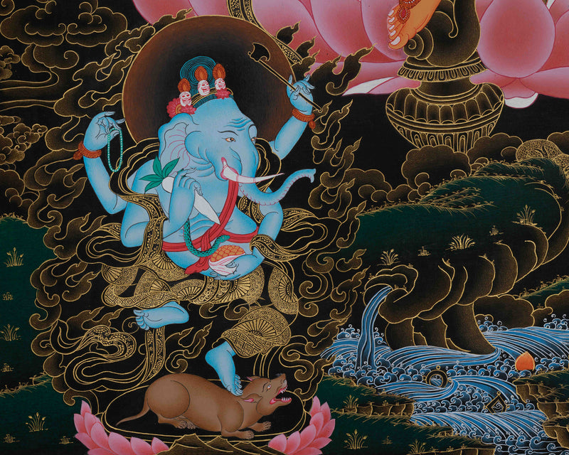 Dzambhala, The Wealth Deity Thangka | Tibetan Art for Prosperity