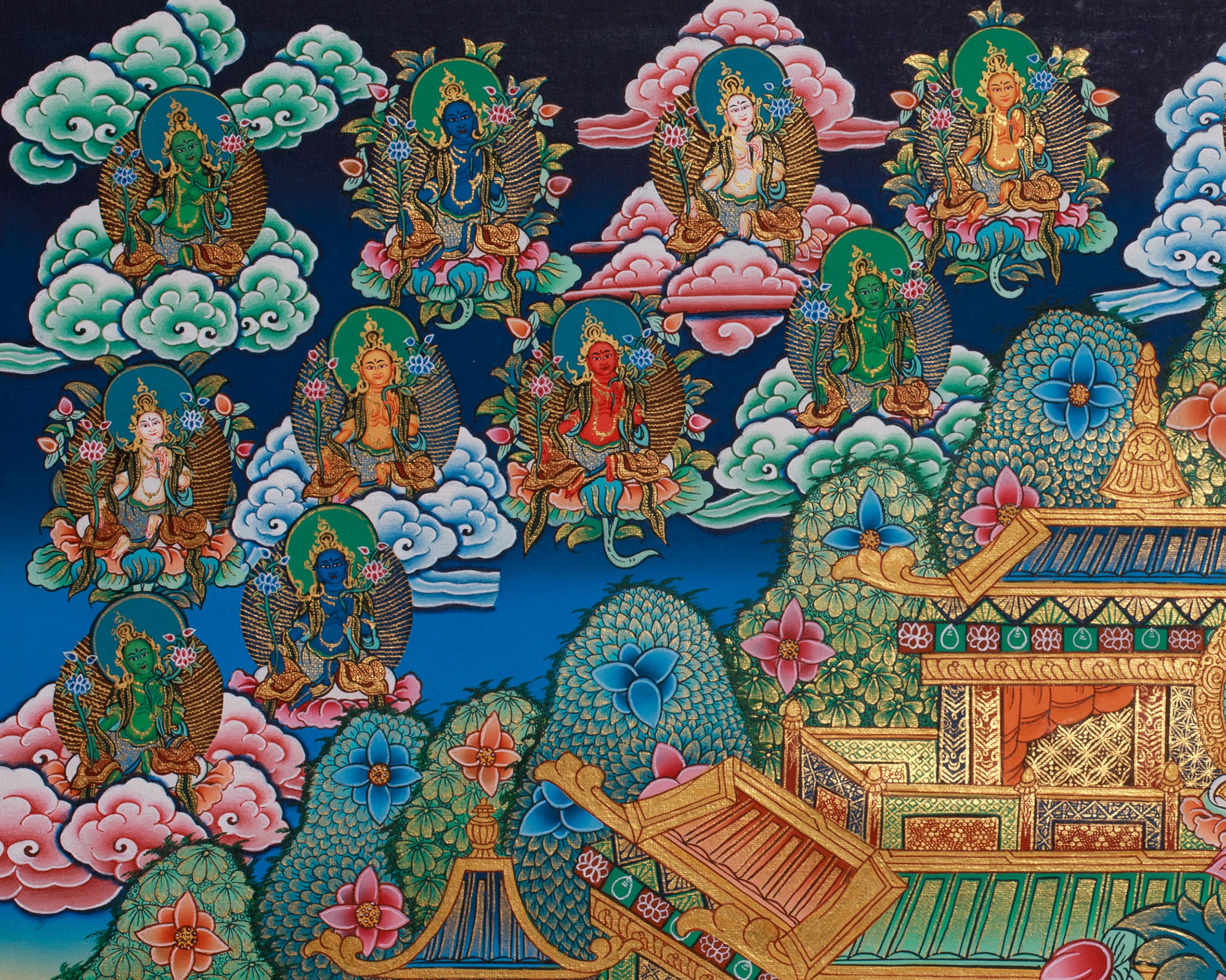 Turquoise Pure Land of Green Tara | Divine Realm of the Swift-Acting Bodhisattva of Compassion & Protection