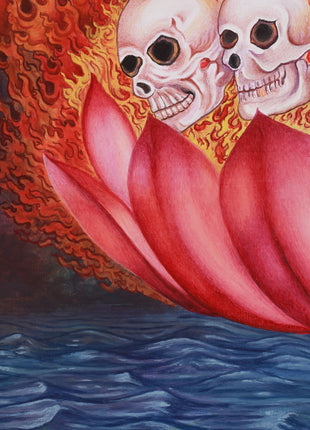 Wrathful Chamunda Thangka | The Fierce Goddess of Tantric Rites