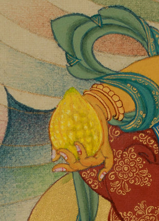 Guardian of Wealth Jambhala Thangka | Divine Blessings of Fortune & Well-Being