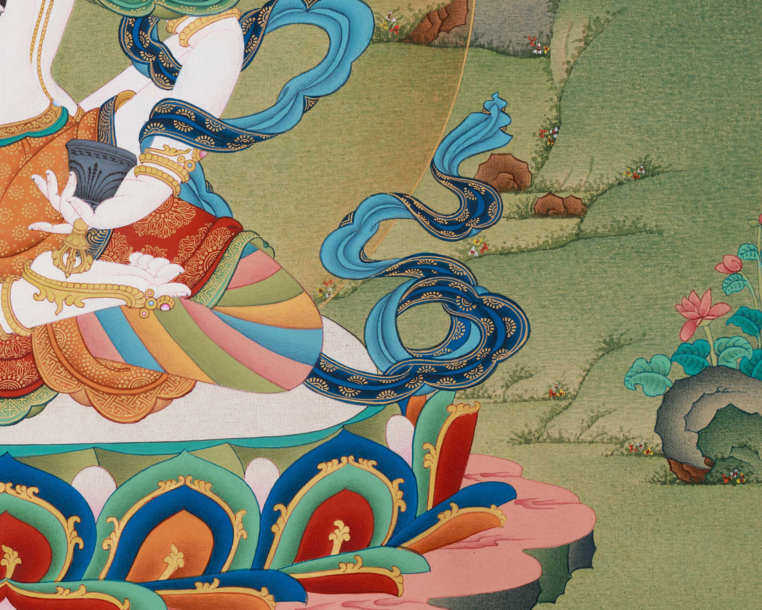 Vajrasattva with Consort Thangka | Sacred Symbol of Unity and Enlightenment