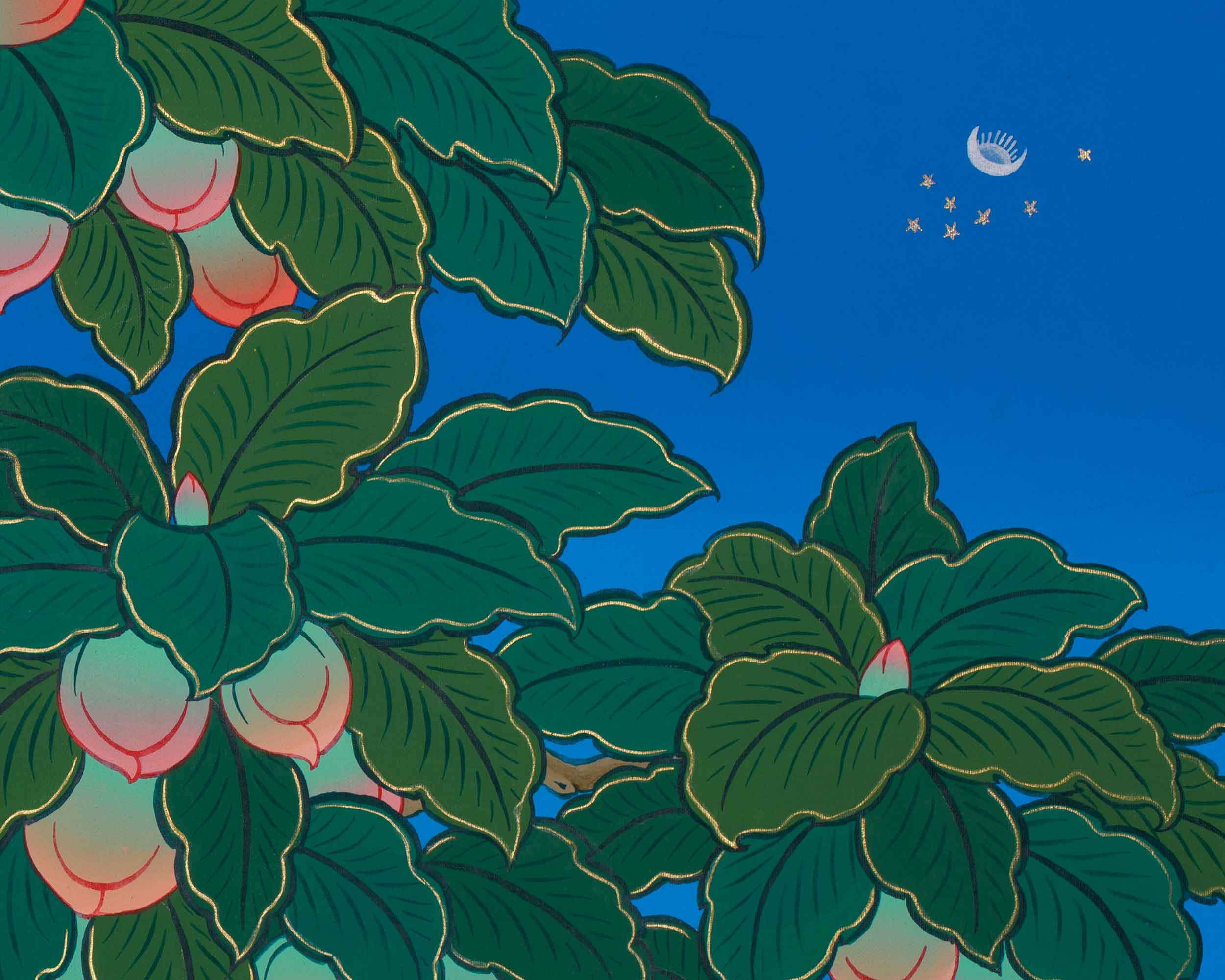 4 Harmonious Friends Painting | Depicting the Four Divine Creatures of Tibetan Buddhism