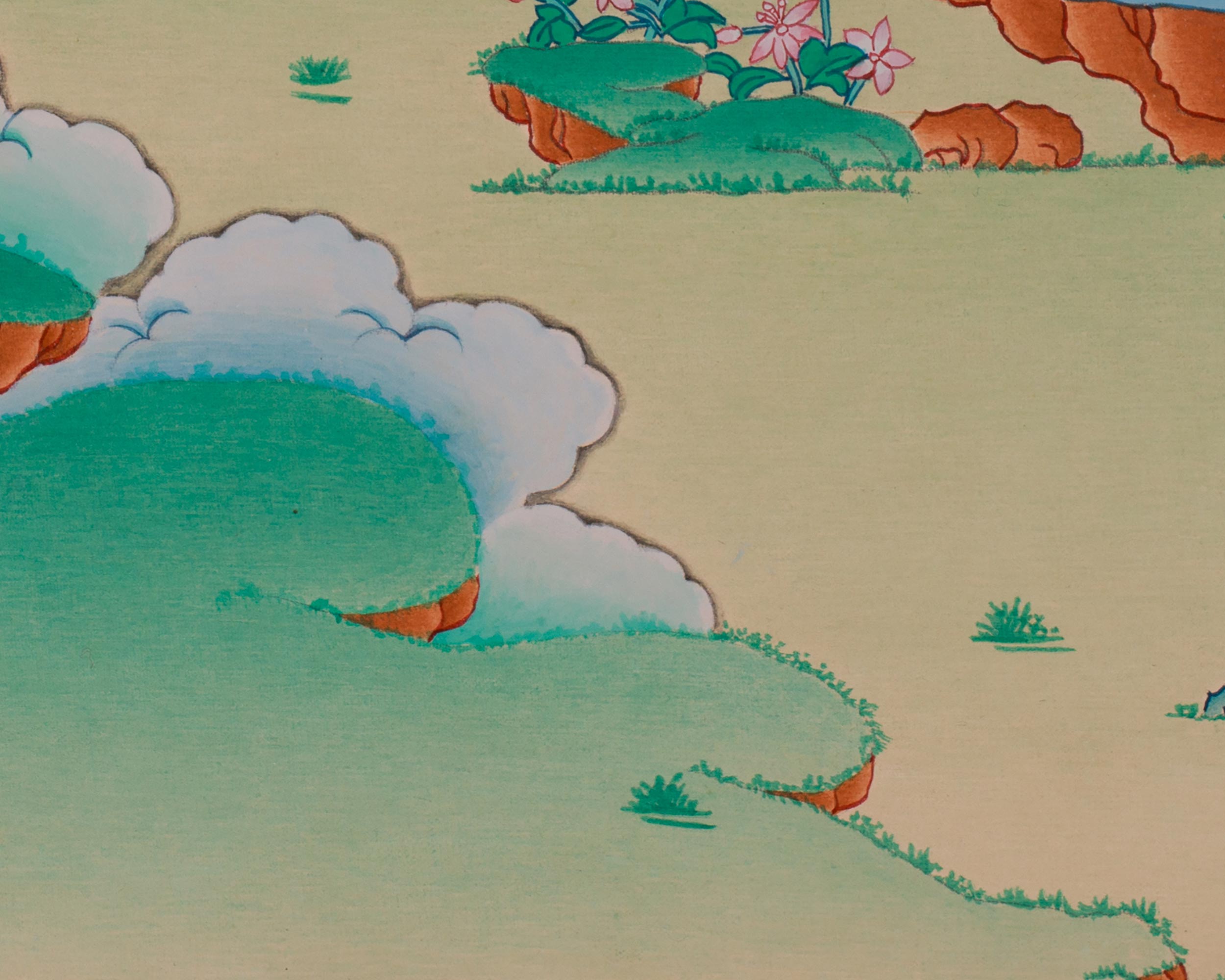 Chenrezig with Vajrapani and Manjushri Thangka | Sacred Union of Compassion, Wisdom, and Strength
