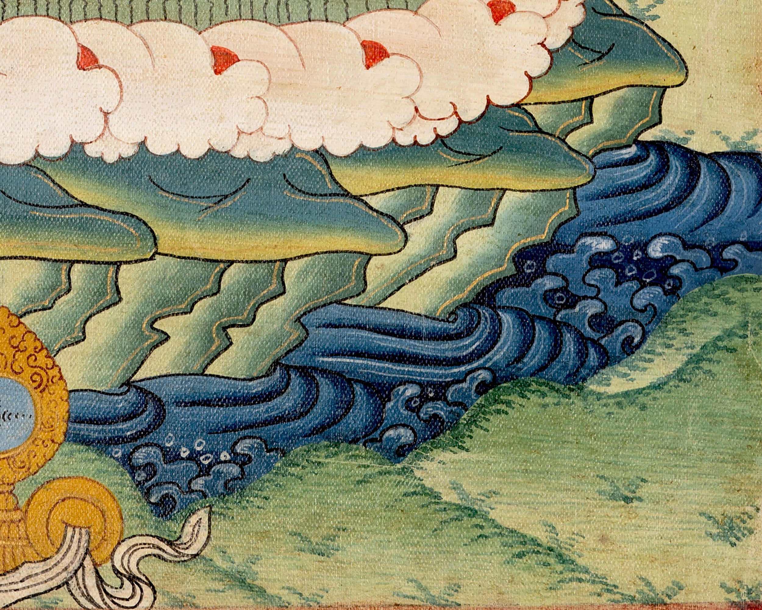 Vintage Four-Armed Chenrezig Thangka | Tibetan Bodhisattva of Compassion