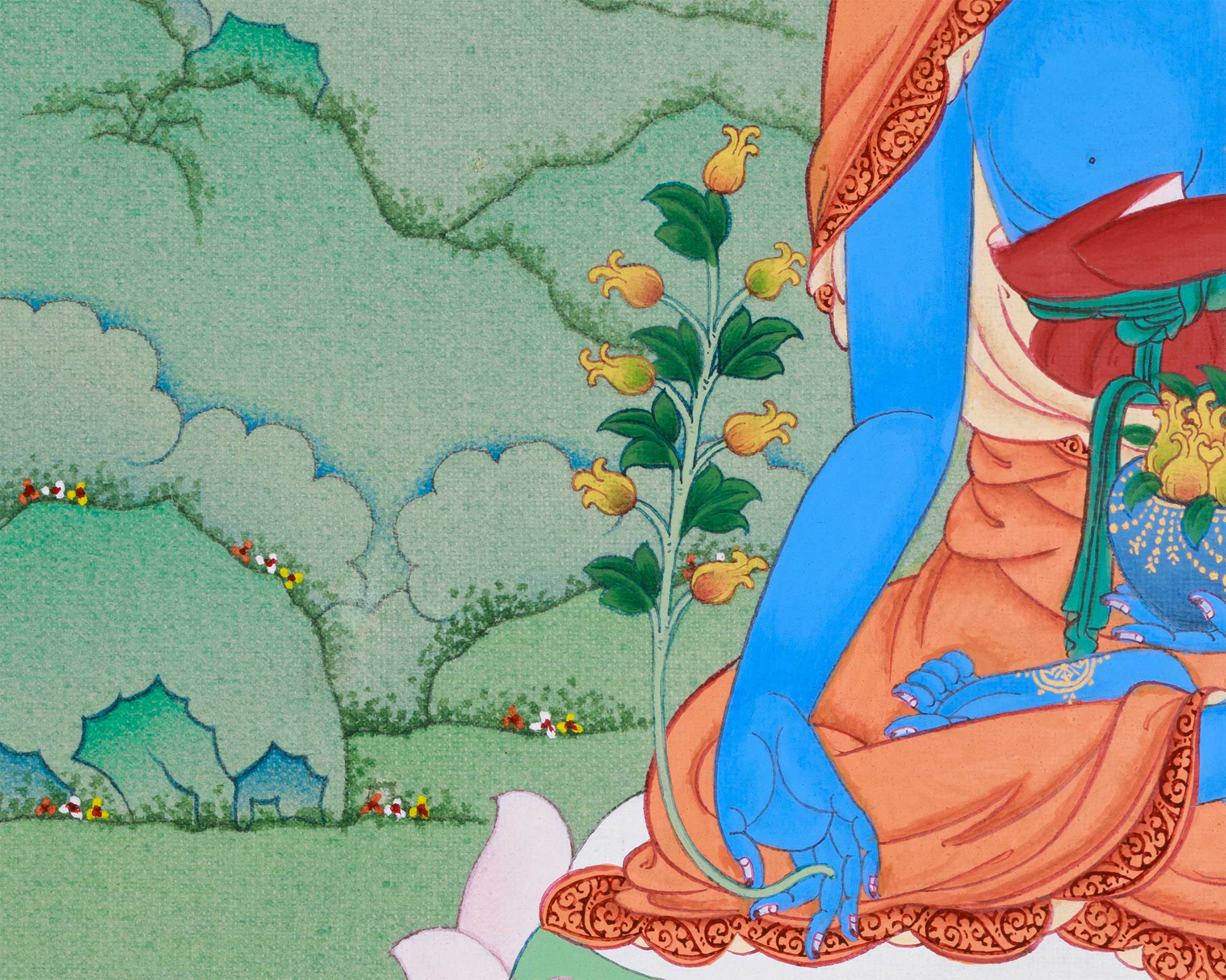Thangka of Bhaisajyaguru, Healing Buddha | Medicine Buddha of Health
