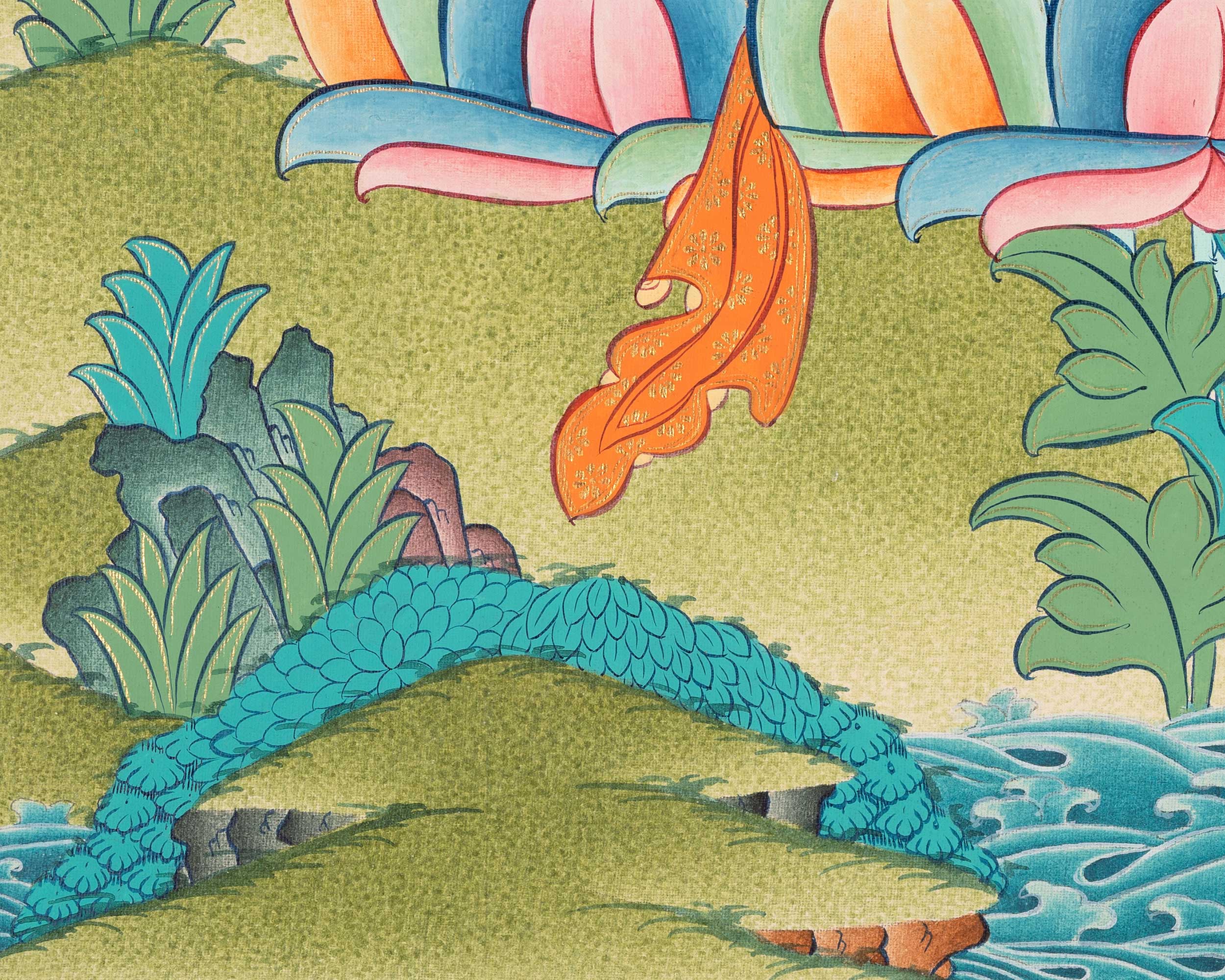 White Tara | Female Bodhisattva Thangka | Religious Buddhist Paint